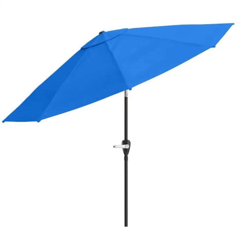 Pure Garden 10FT Patio Umbrella - Vented Canopy with Tilt (Brilliant Blue)