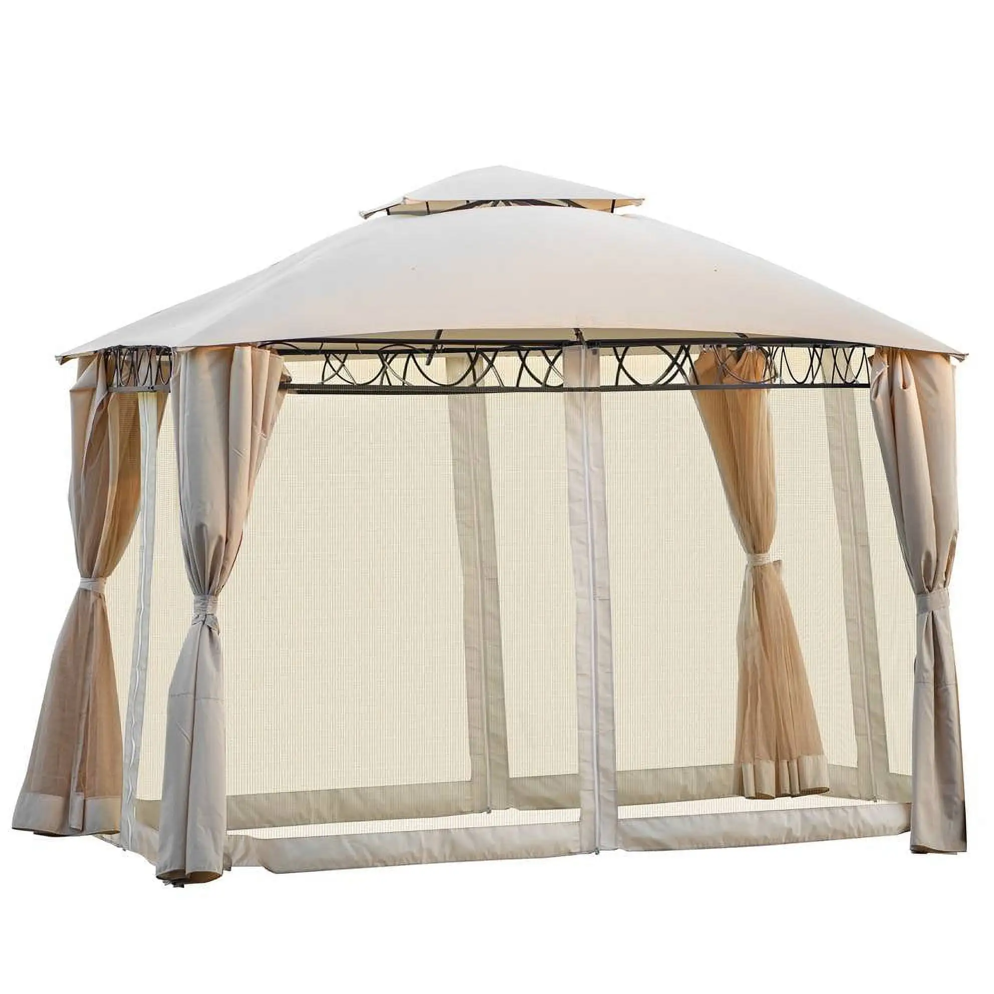 Quality Double Tiered Grill Canopy. Outdoor BBQ Gazebo Tent with UV Protection