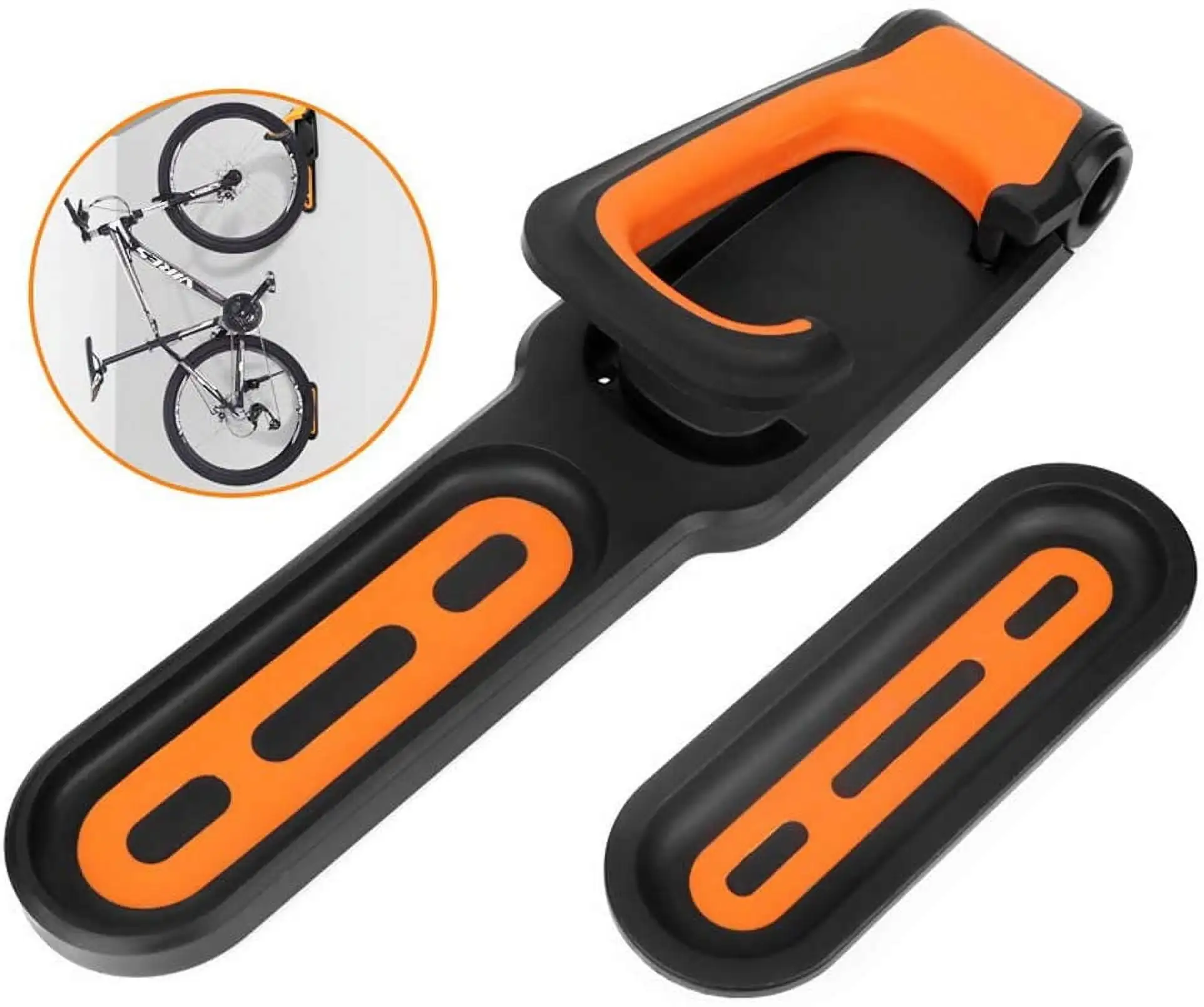 Remote Bike Rack Foldable Vertical Bike Rack. Wall Mounted Heavy Duty Bike Wall Hook Garage for Garage Shed Orange