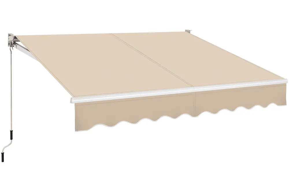 Renwick 77.5 x 98 Retractable Awning with Manual Crank Handle. Beige