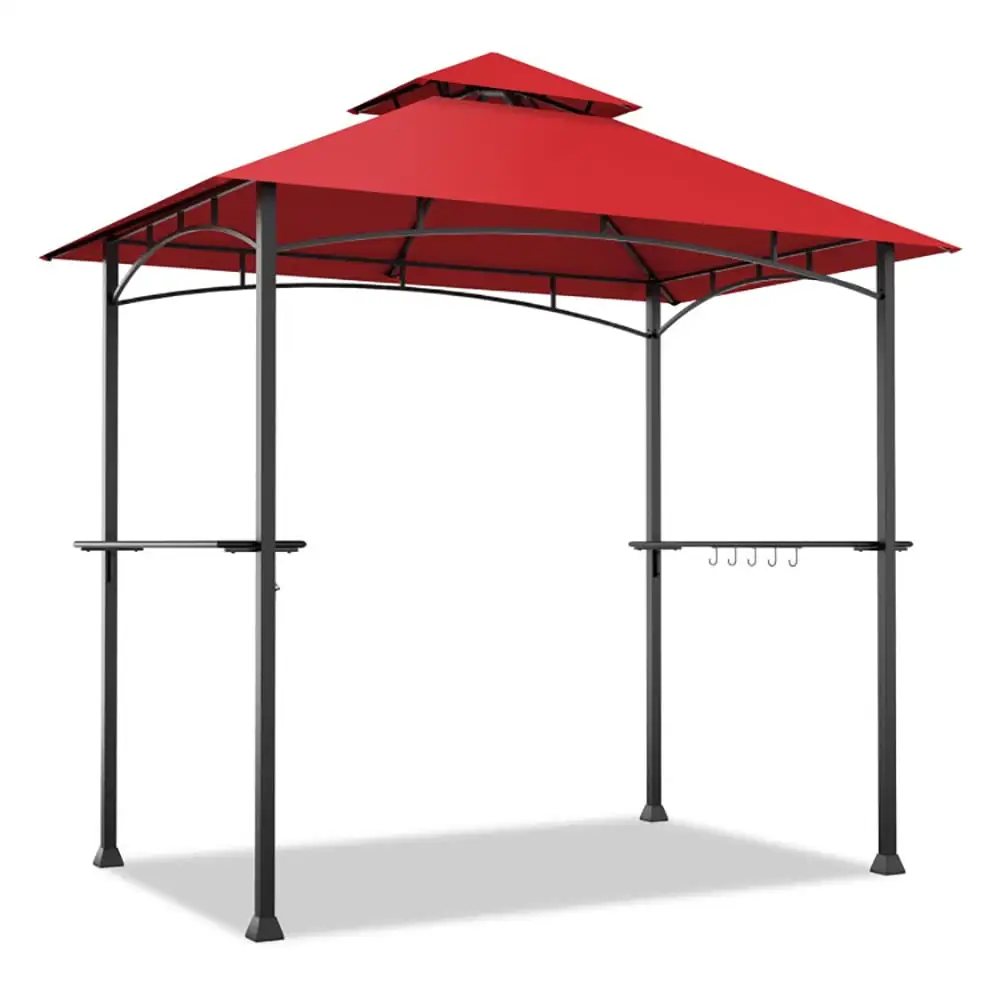 Resenkos 8 x 5 Feet Outdoor Barbecue Grill Gazebo Canopy Tent-Wine. Outdoor Gazebo Wedding Party Tent Canopy Tent for Outside Party Waterproof Tent