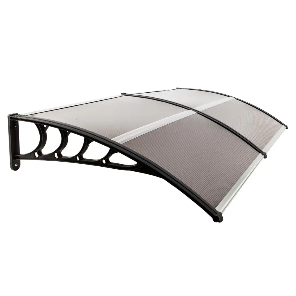 Resenkos 80??40 Door Window Awning Canopy. Patio Sun Shade Awning w/ Aluminum Frame. Brown & Black