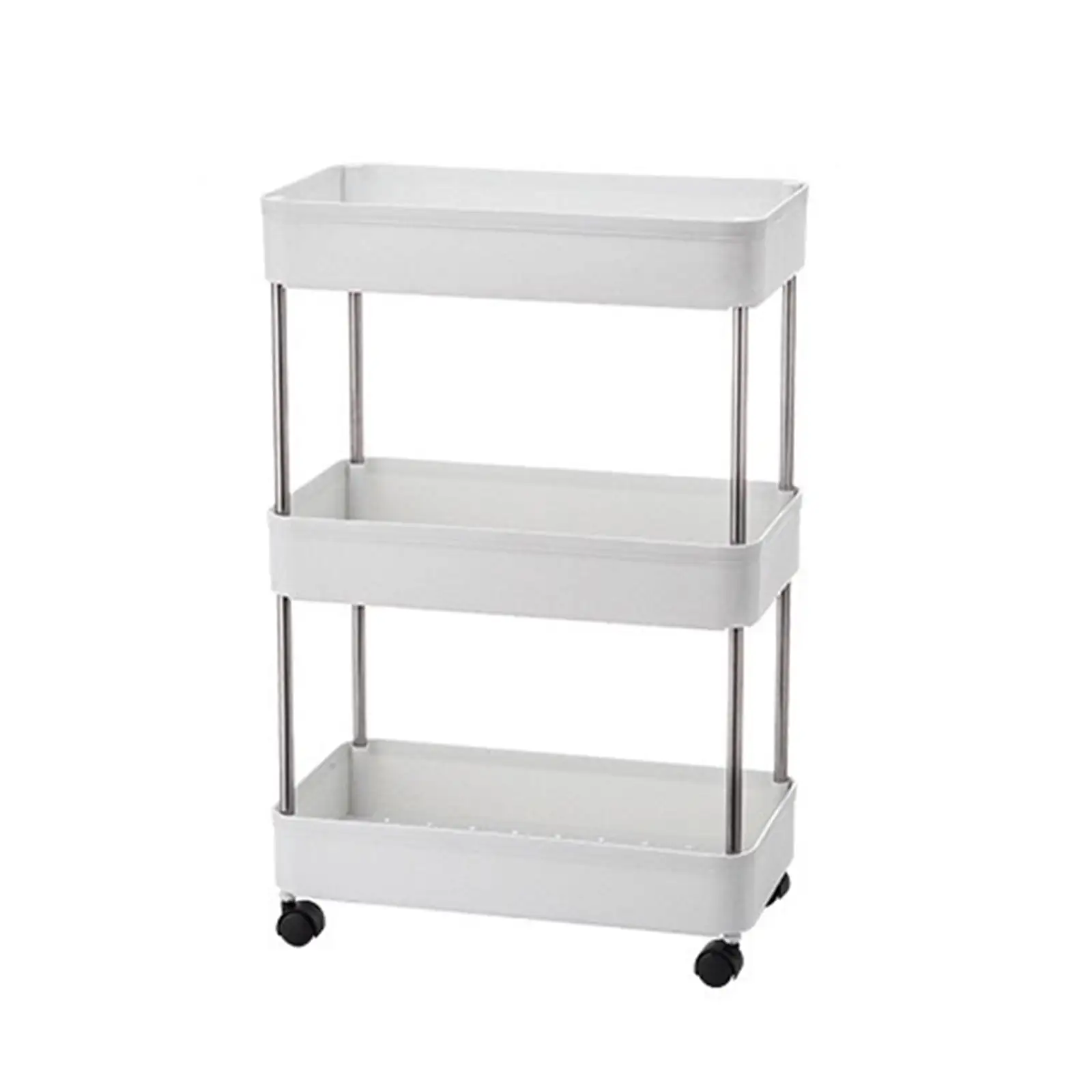 Rolling Storage TrolleyLaundry Room Organization 3 Tier Mobile Shelving Unit Bathroom Organizer Storage Rolling Utility Trolley For Kitchen Bathroom.