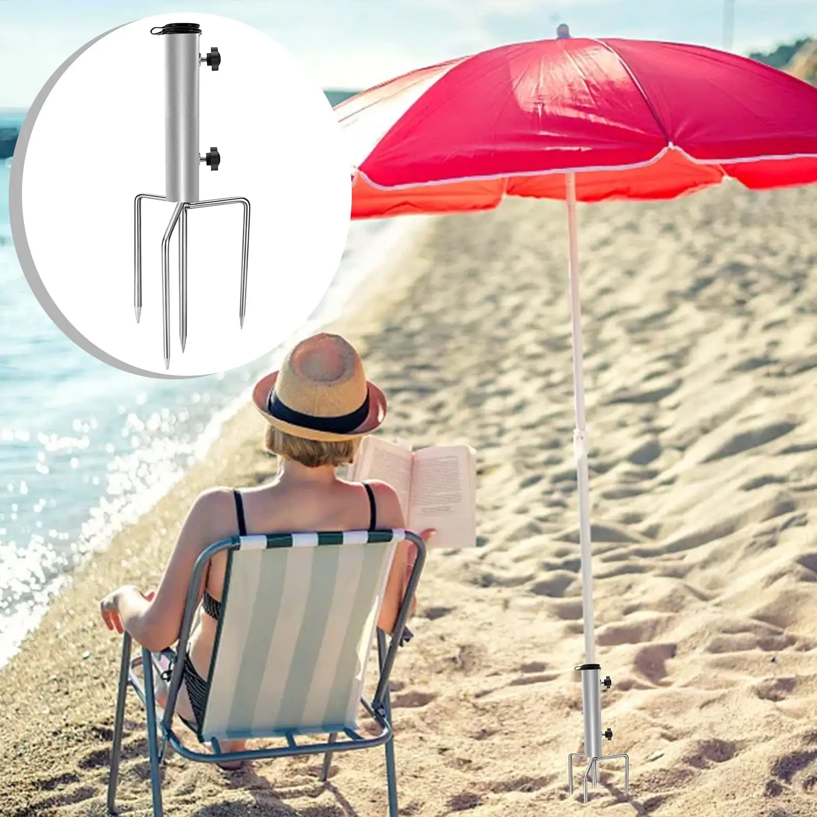 Round Four Pin Box Detachable Outdoor Sunshade And Ground Umbrella Accessories. Kakina CMSX Must Have Household Items