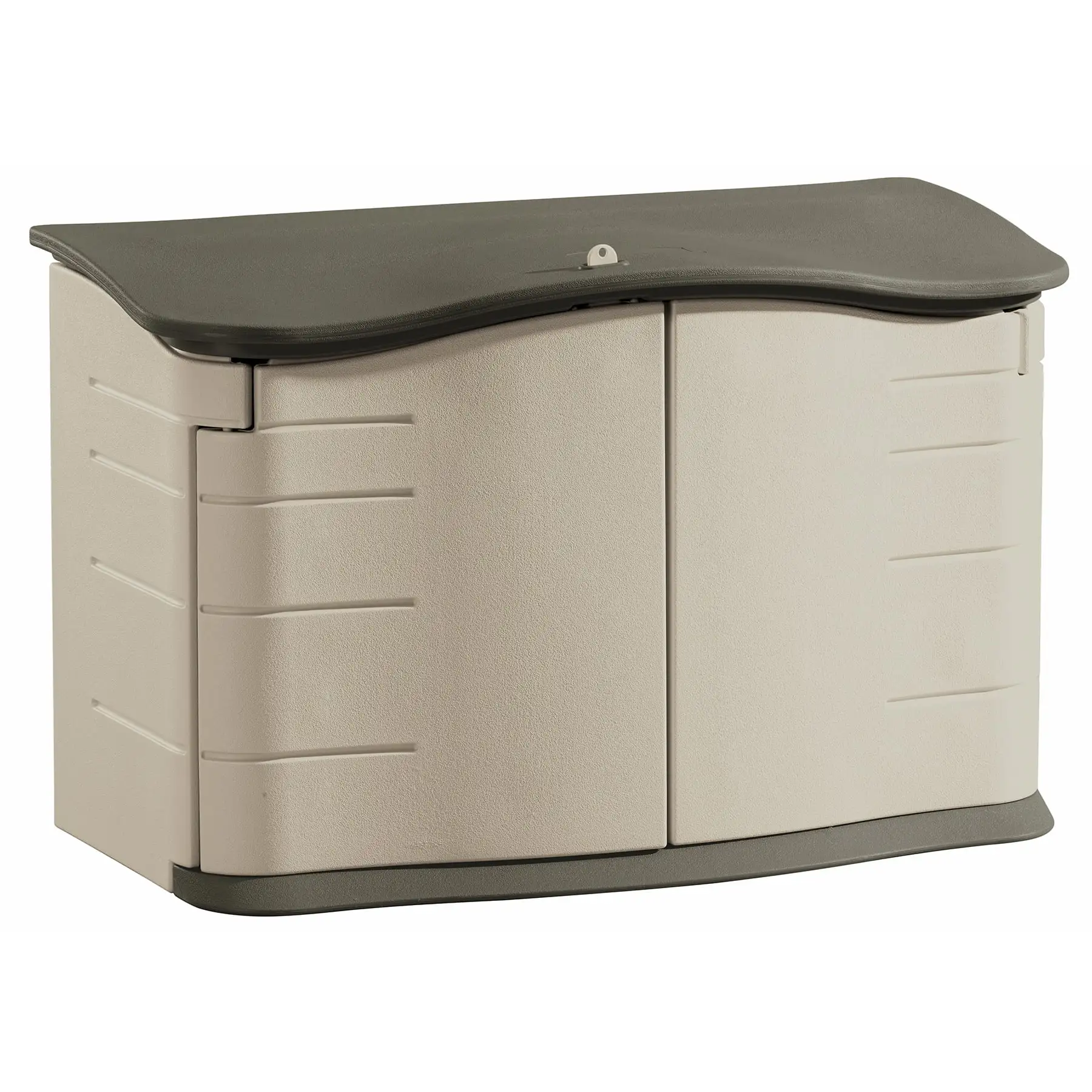 Rubbermaid Horizontal Storage Shed. Olive & Sandstone 58.5L x 35.8W x 11.8H 49.7lbs