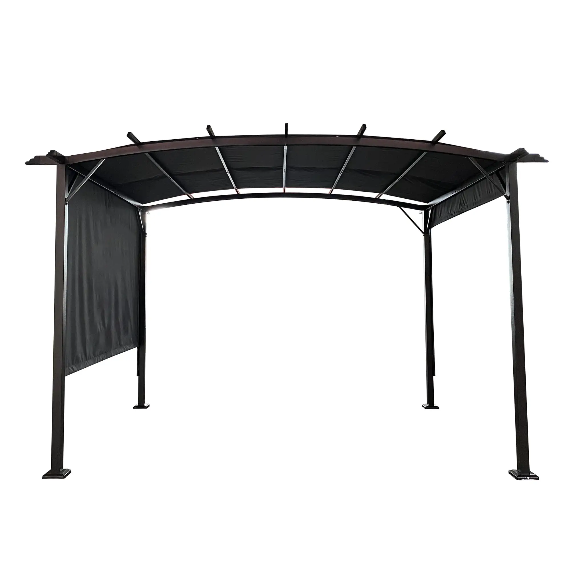 Rugerasy 12x9 Ft Metal Pergola.Easy Setup Outside Shelter. Wind Secure Cozy Seating region. Steel Frame Gazebo. For Patio Backyard Deck Lawns Balcony Garden Porch