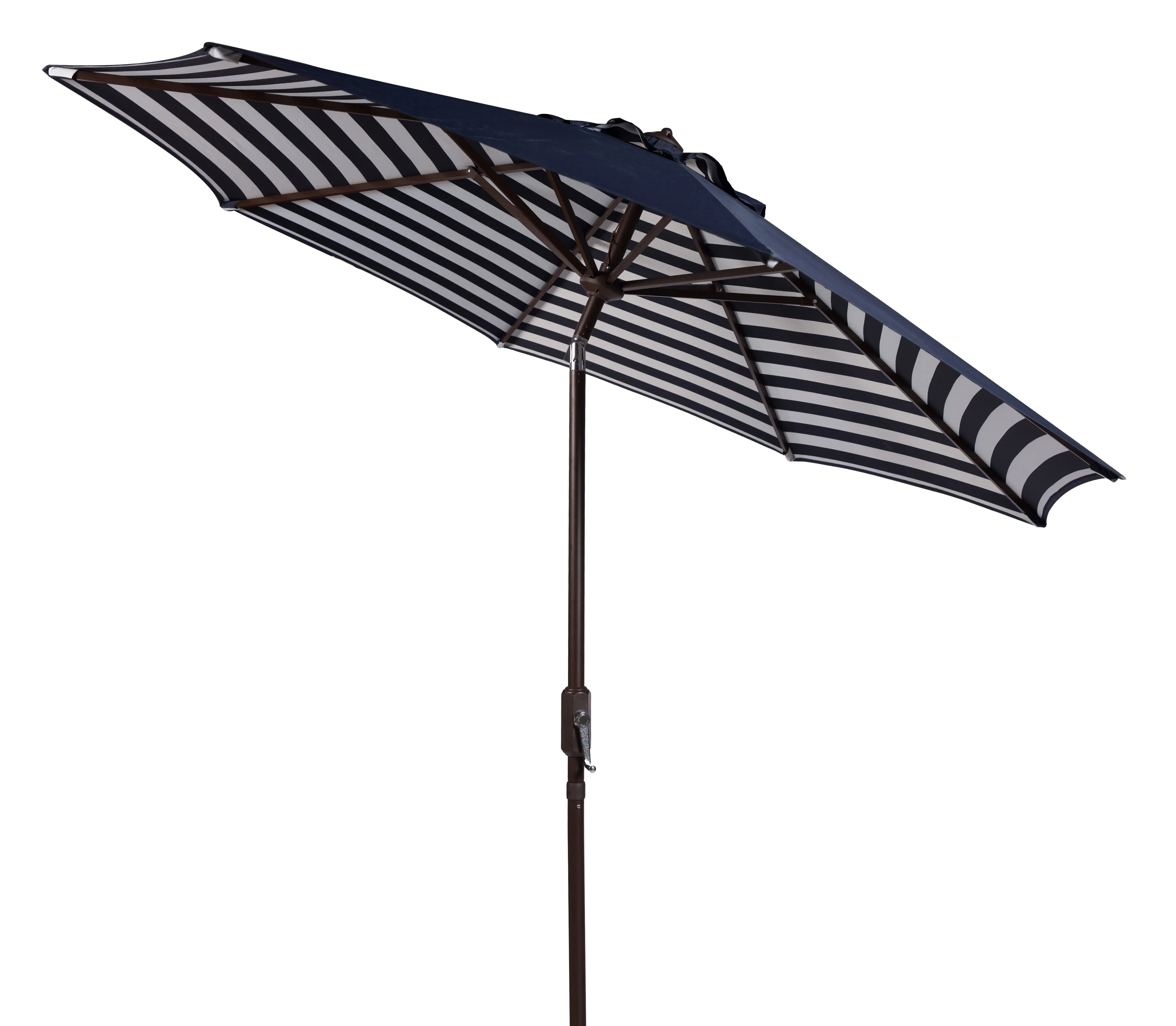 SAFAVIEH Outdoor Collection Athens Inside Out Striped 9-Foot Umbrella Navy/White