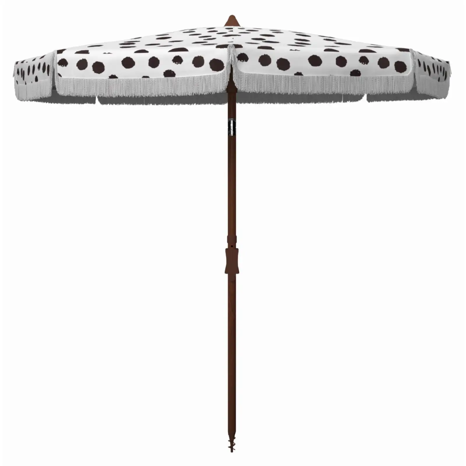 SAFAVIEH Sydney 6.5' Beach Patio Umbrella. White/Black