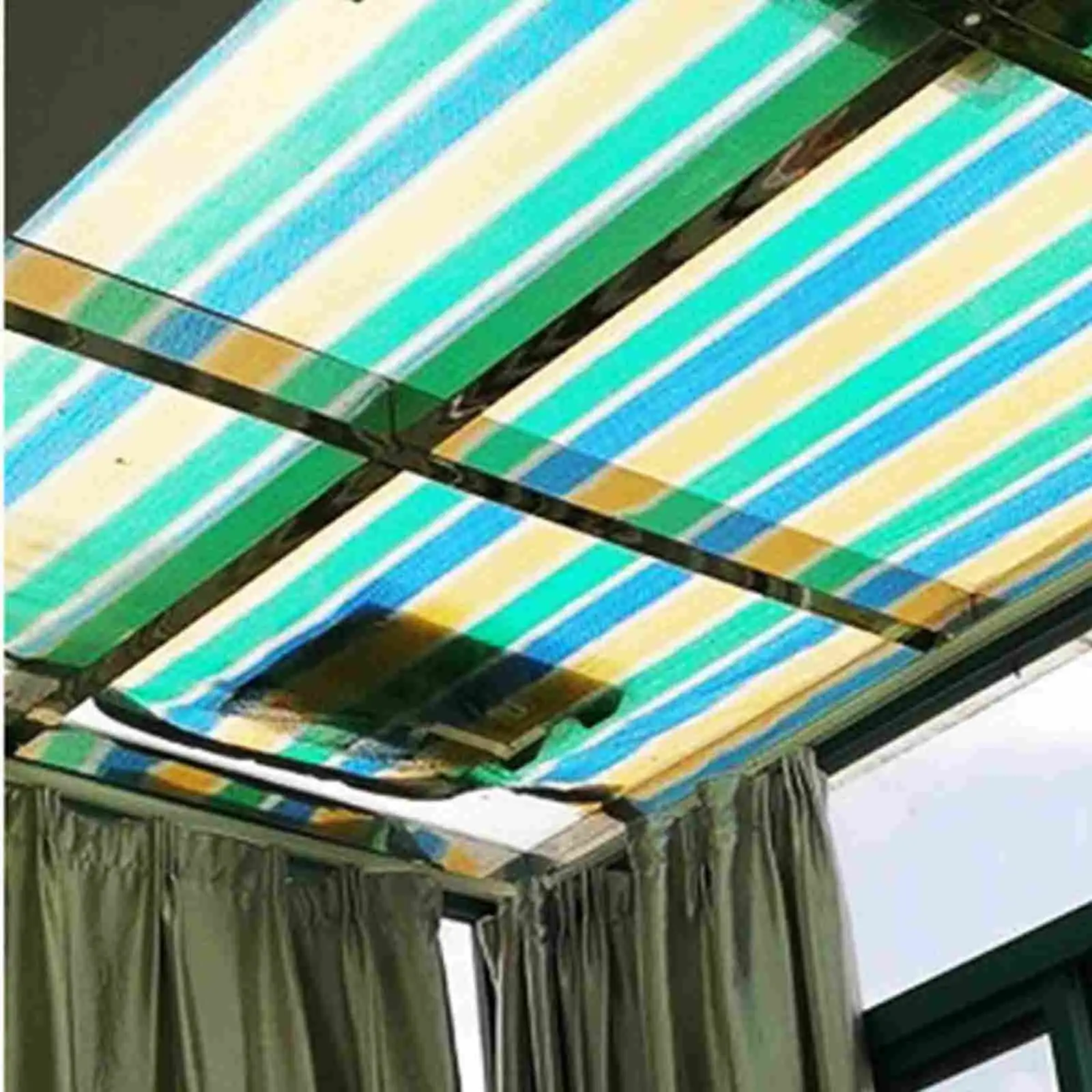 SDJMa Stripes Sun Shade Sail Rectangle 6.5' x 9.8' UV Block Canopy Shade Fabric Sun Shade Cloth Privacy Screen with Reinforced Grommets for Outdoor Patio Garden Pergola Cover