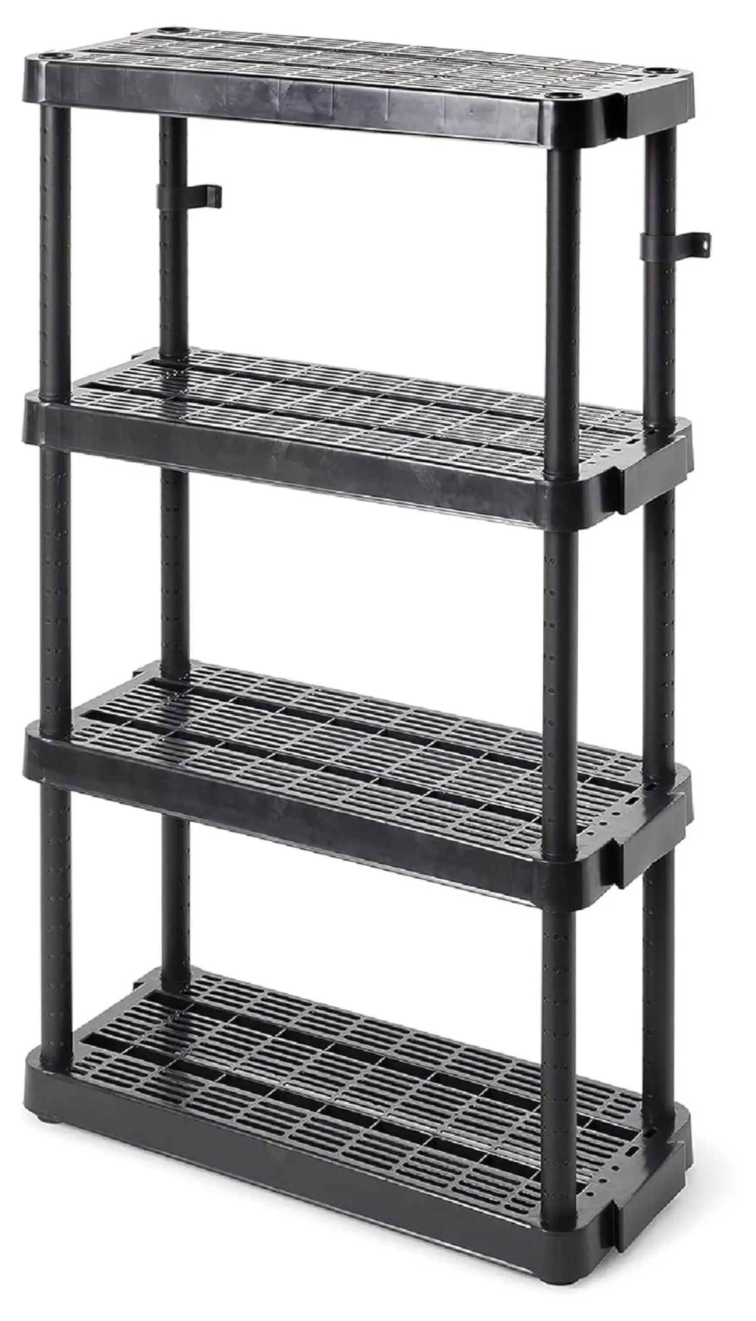 SEJCMYX 4-Tier Medium-Duty Home and Garage Storage Organizer Shelves. 54.5 H x 32.0 W x 14.0 D. Black