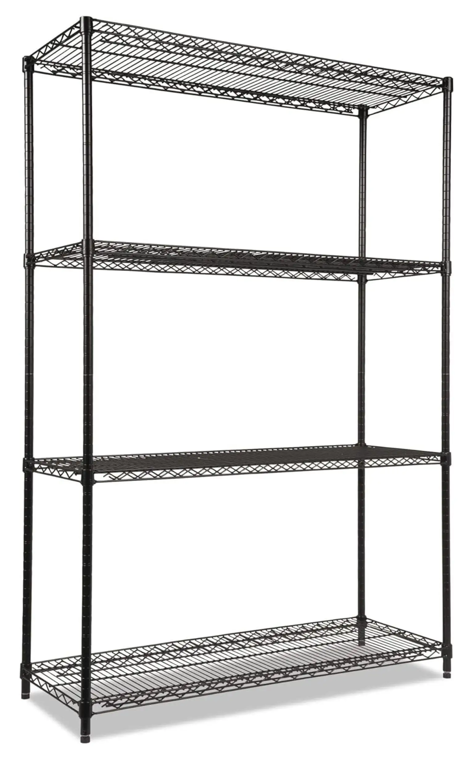 SEJCMYX ALESW504818BL NSF Certified Industrial in. x 18 in. x 72 in. 4-Shelf Wire Shelving Starter Kit - Black