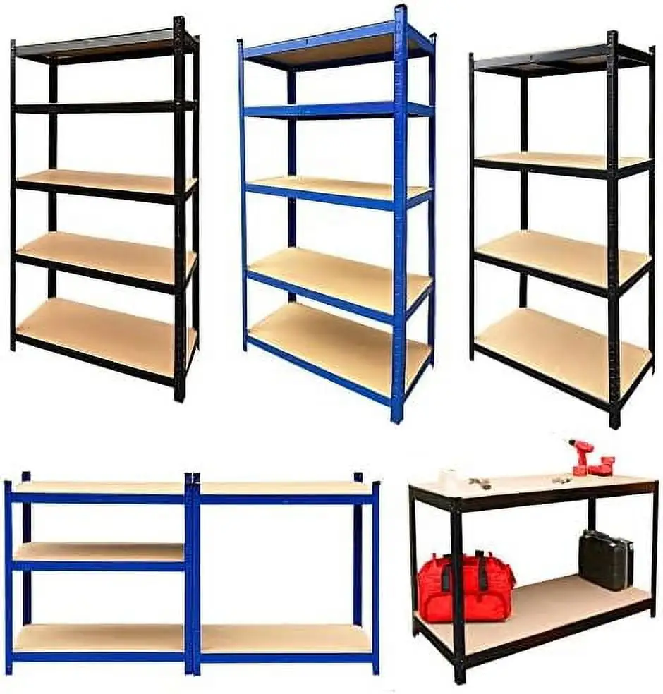 SJUIONG Garage Shelves Heavy Duty Shelving Unit Adjustable Racking Unit Freestanding Metal Utility Rack for Pantry Basement Shed Kitchen Office Screw Free Installation