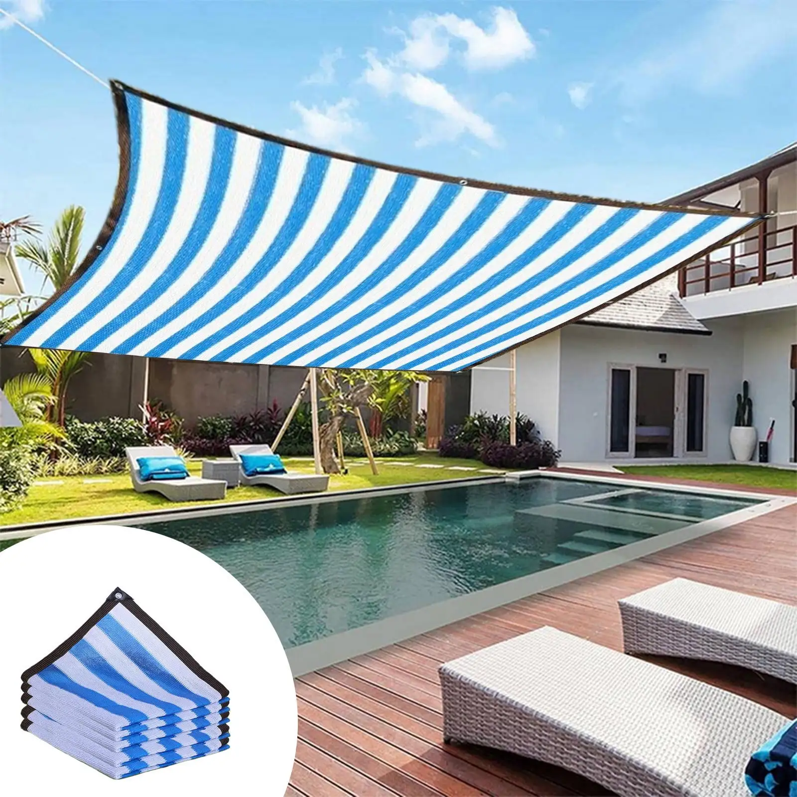 STARLAN Outdoor Sunny Shade Cloth Pergola And Backyard Patio Sunshade With Protection Heat Reinforced Grommetsfor Home Supplies