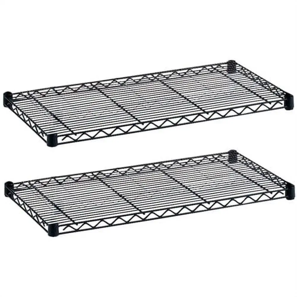 Safco Industrial Wire Extra Shelve 48 x 18 x 1.5 - 4 x Shelf(ves) - 1250 lb Load Capacity - Leveling Glide. Dust Proof - Black - Powder Coated - Steel - Assembly Required