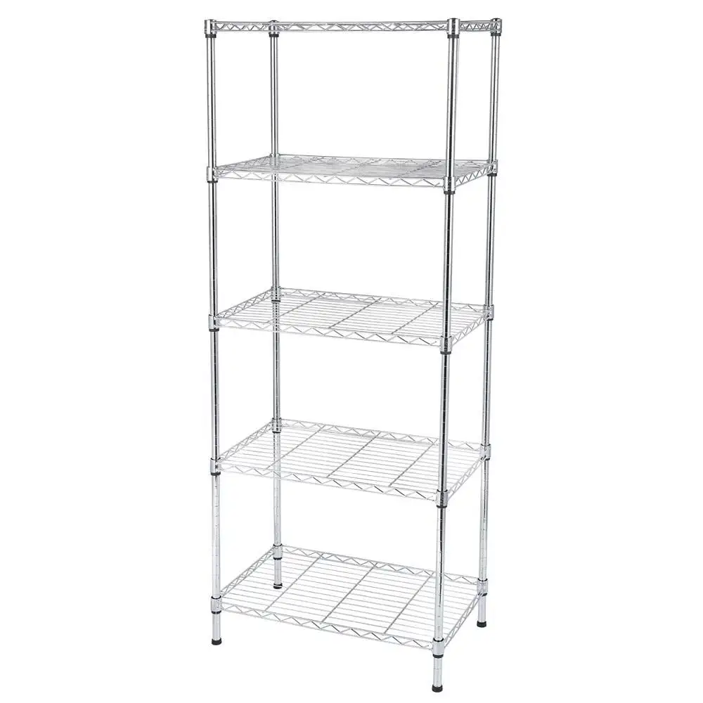 SalonMore 5-Shelf Adjustable. Heavy Duty Storage Shelving Unit Black