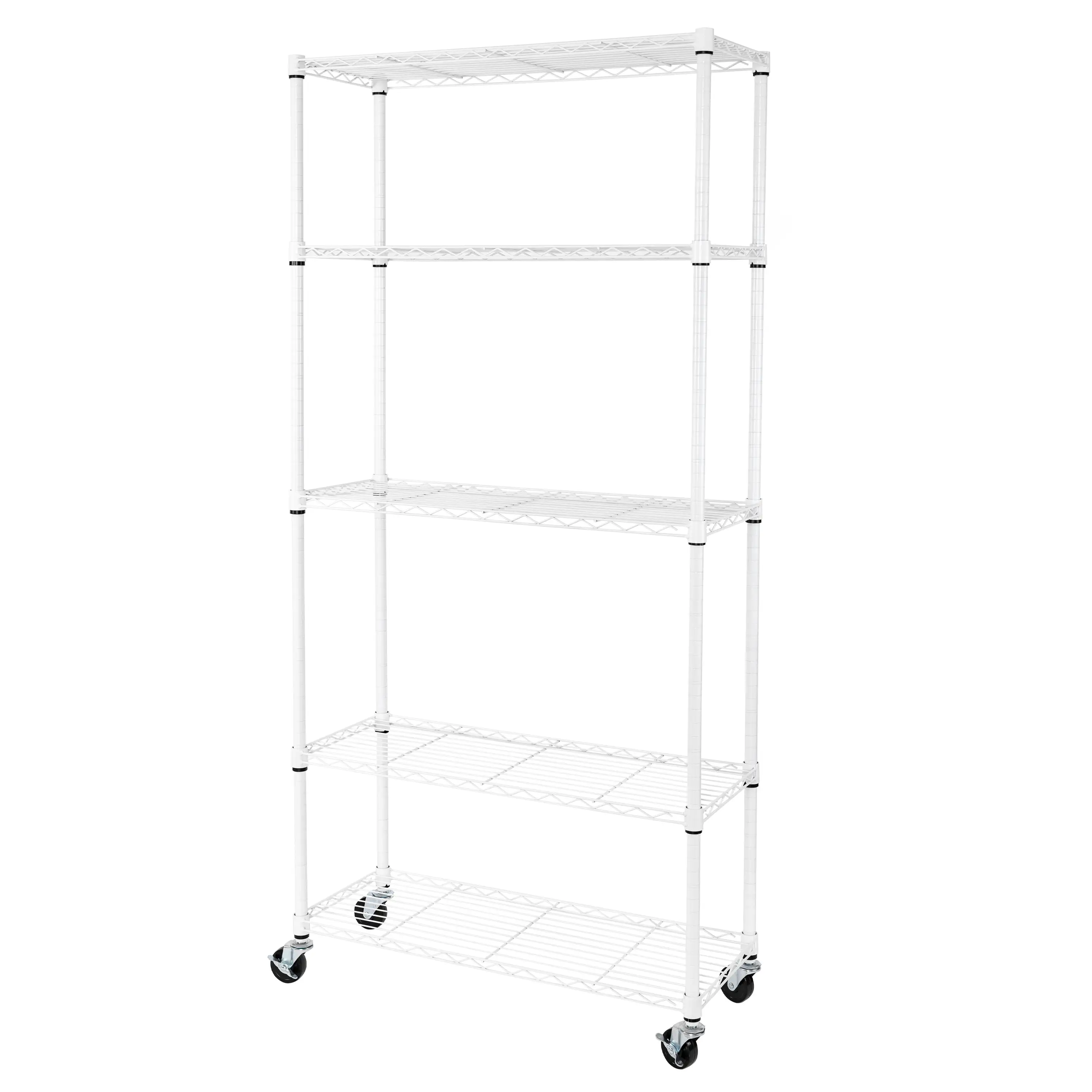 Seville Classics UltraDurable 5-Tier NSF Steel Shelving. 36 W x 14 D x 72 H. White