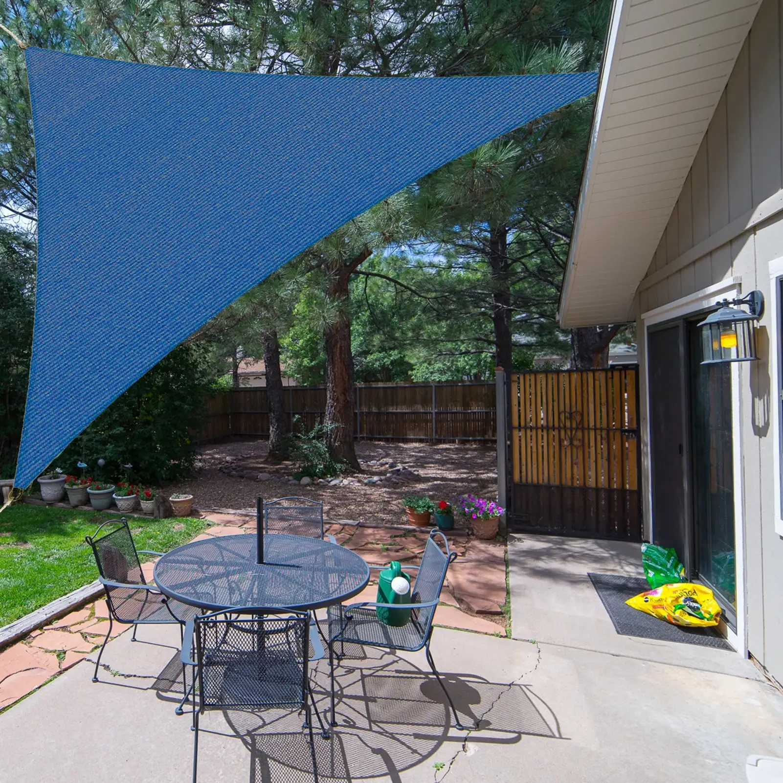 Shade&Beyond 7'x9'x11.4' Customize Sun Shade Sail Blue UV Block 185 GSM Commercial Triangle Outdoor Covering for Backyard. Pergola. Pool (Customized Available) AT-10T