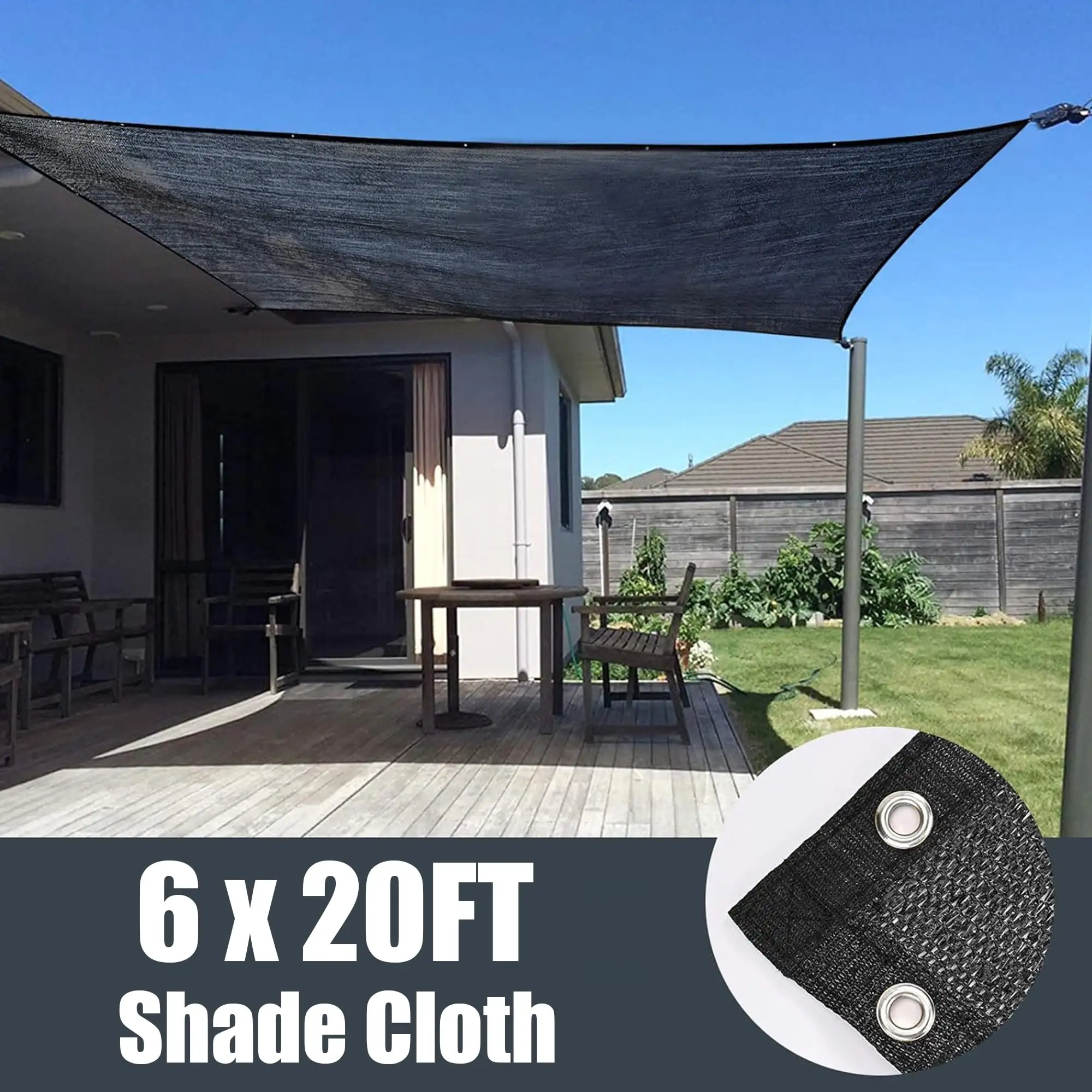 Shade Cloth.Hengu 3 Pack 6x20FT Sun Shade Net with Grommets.70% Shade Sail Canopy for Garden.Greenhouse.Plants and Patio Sunshade