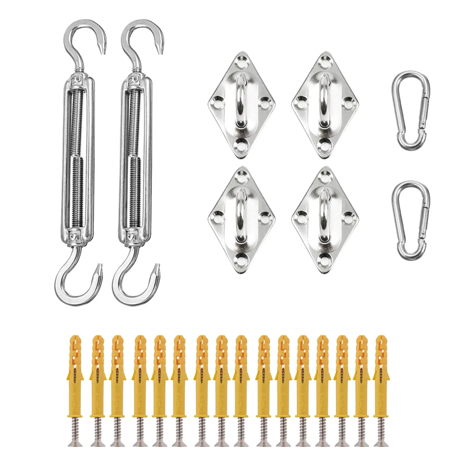 Shade Sail Hardware Kit for Rectangle Sun Shade Sails Stainless Steel Hardware Accessories for Shade Sail Installation