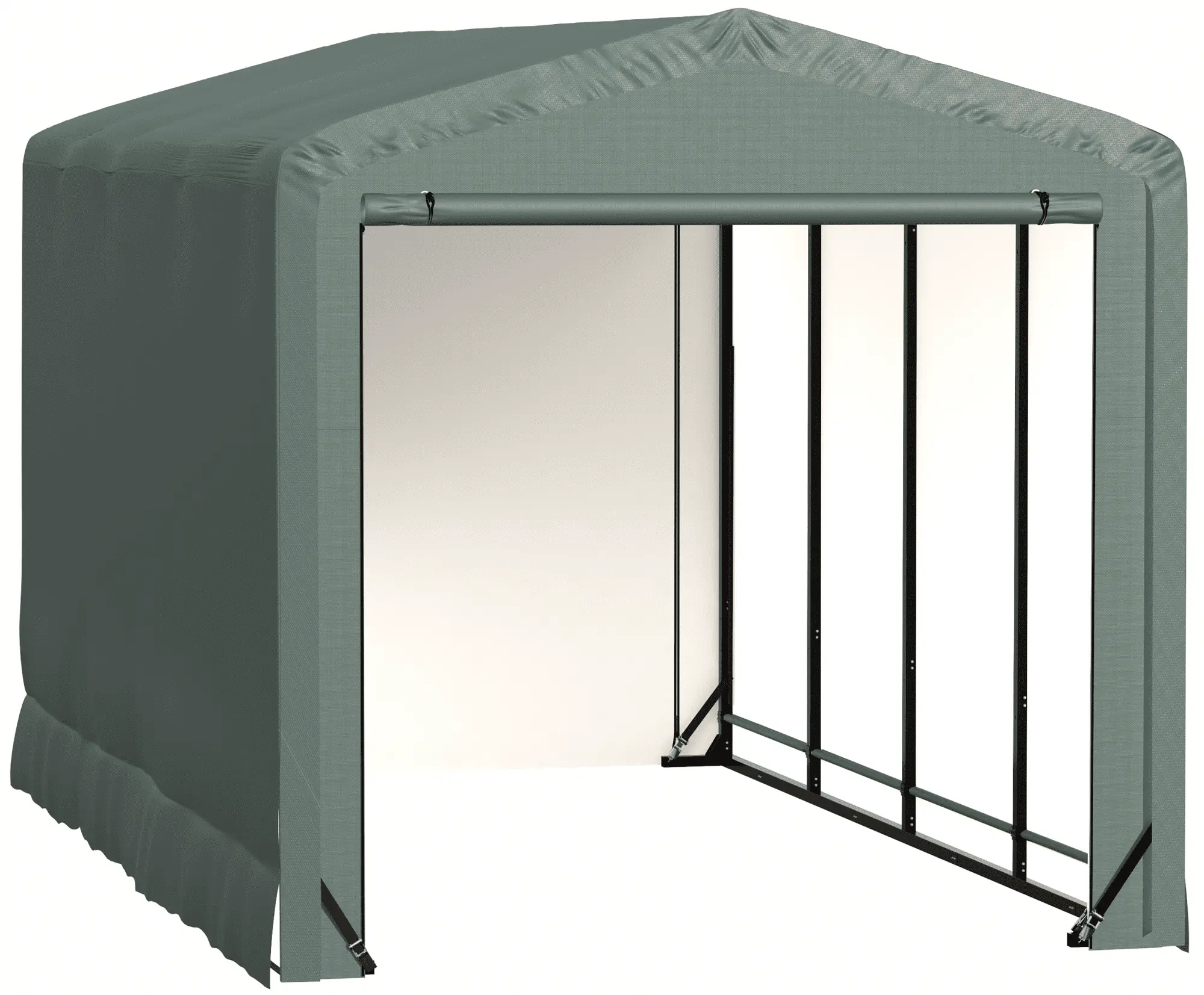 ShelterTube Wind and Snow-Load Rated Garage. 10x18x10 Green