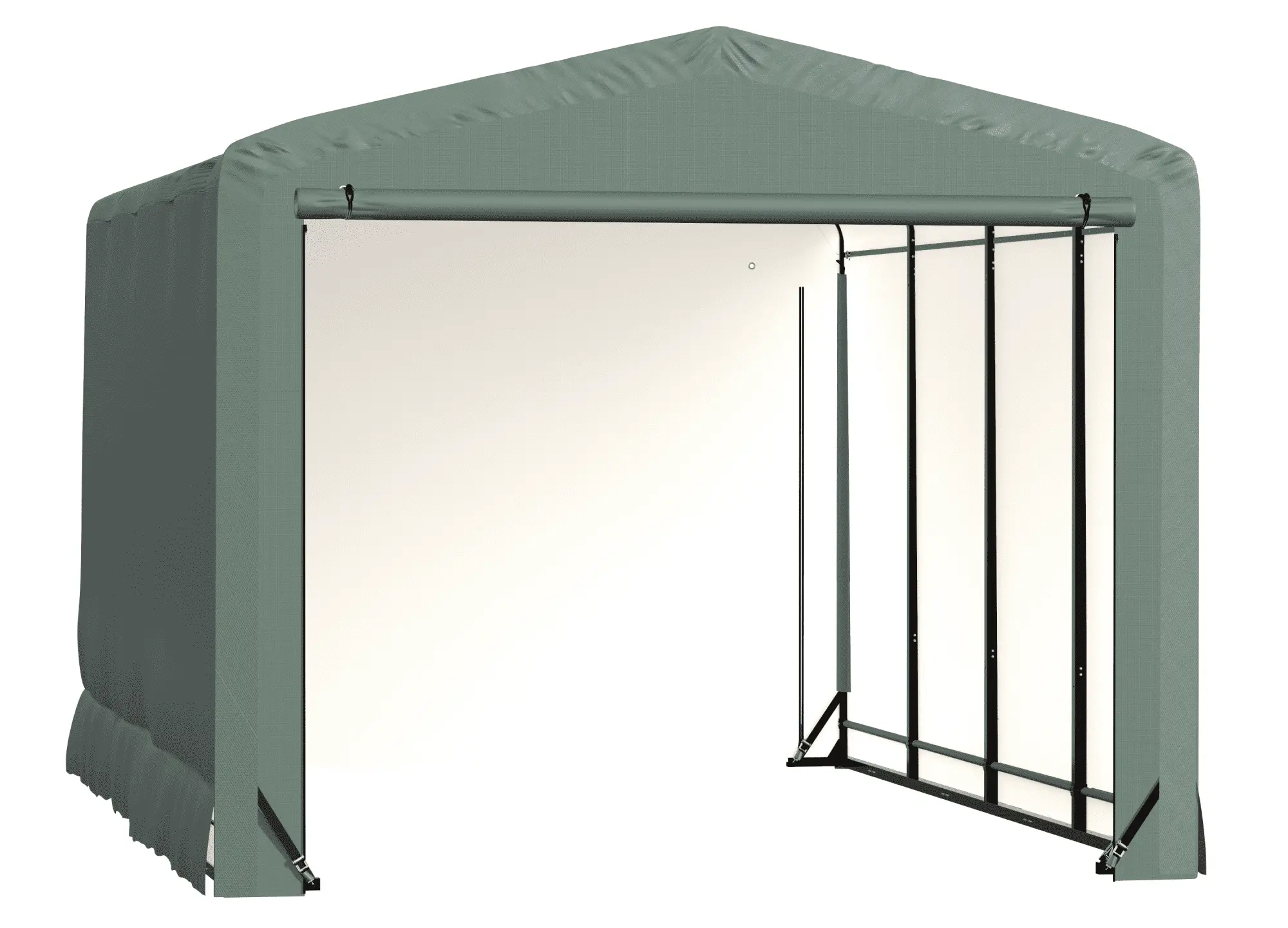 ShelterTube Wind and Snow-Load Rated Garage. 12x18x10 Green