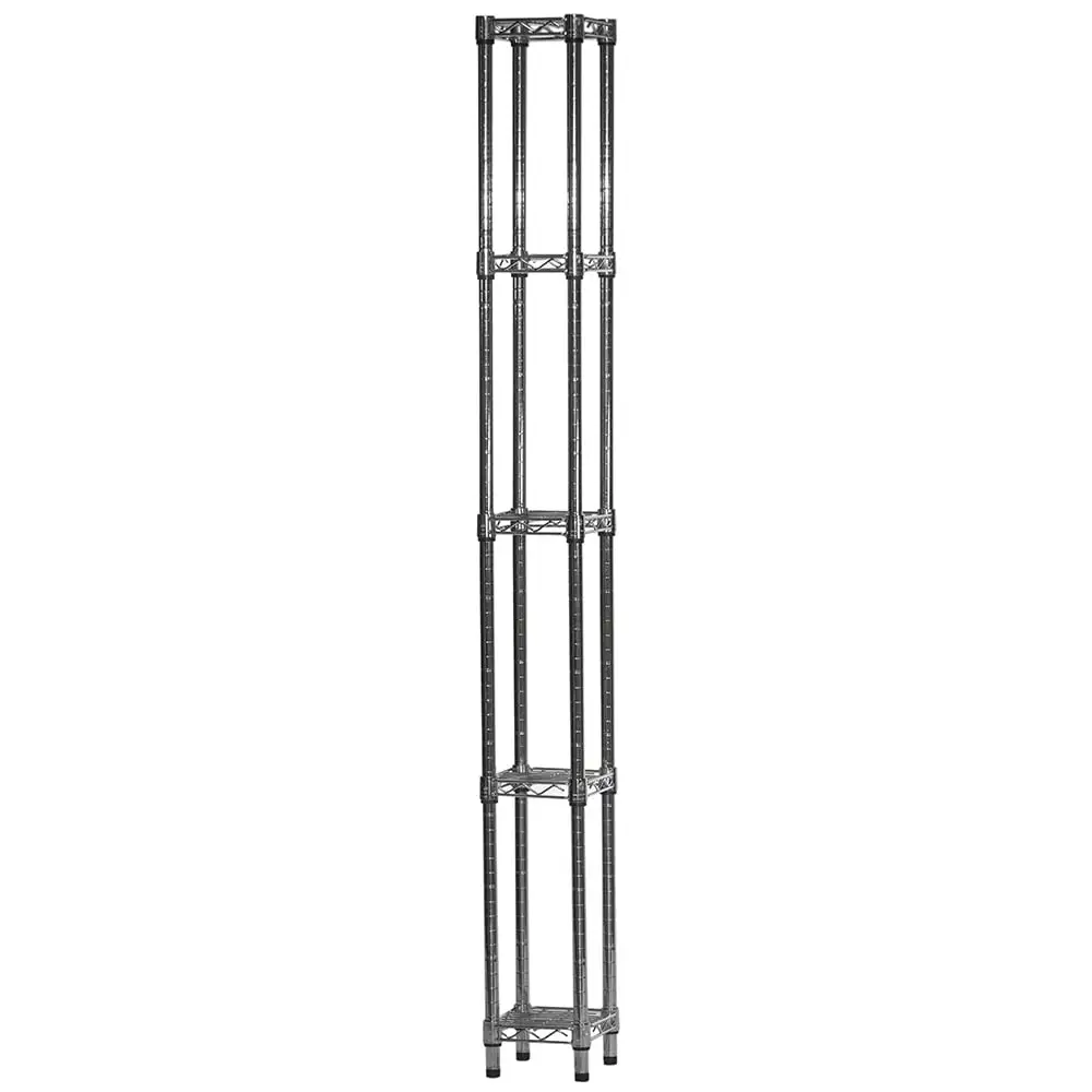 Shelving Inc. 10d x 10w x 54h Chrome Wire Shelving with 5 Shelves