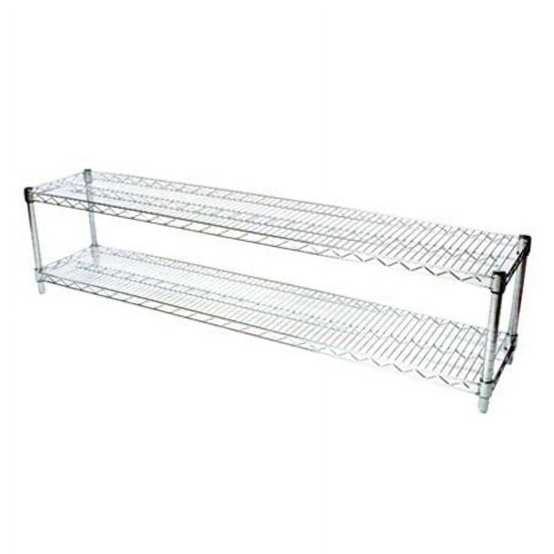 Shelving Inc. 14 d x 60 w Chrome Wire Shelving with 2 Tier Shelves. Weight Capacity 800lbs Per Shelf