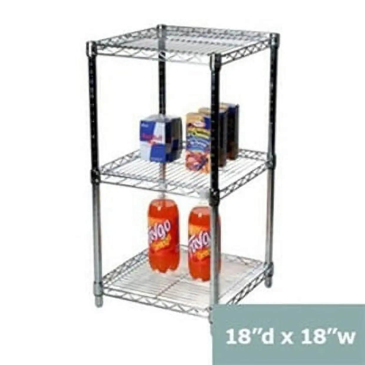 Shelving Inc. 18 d x 18 w Chrome Wire Shelving with 3 Shelves