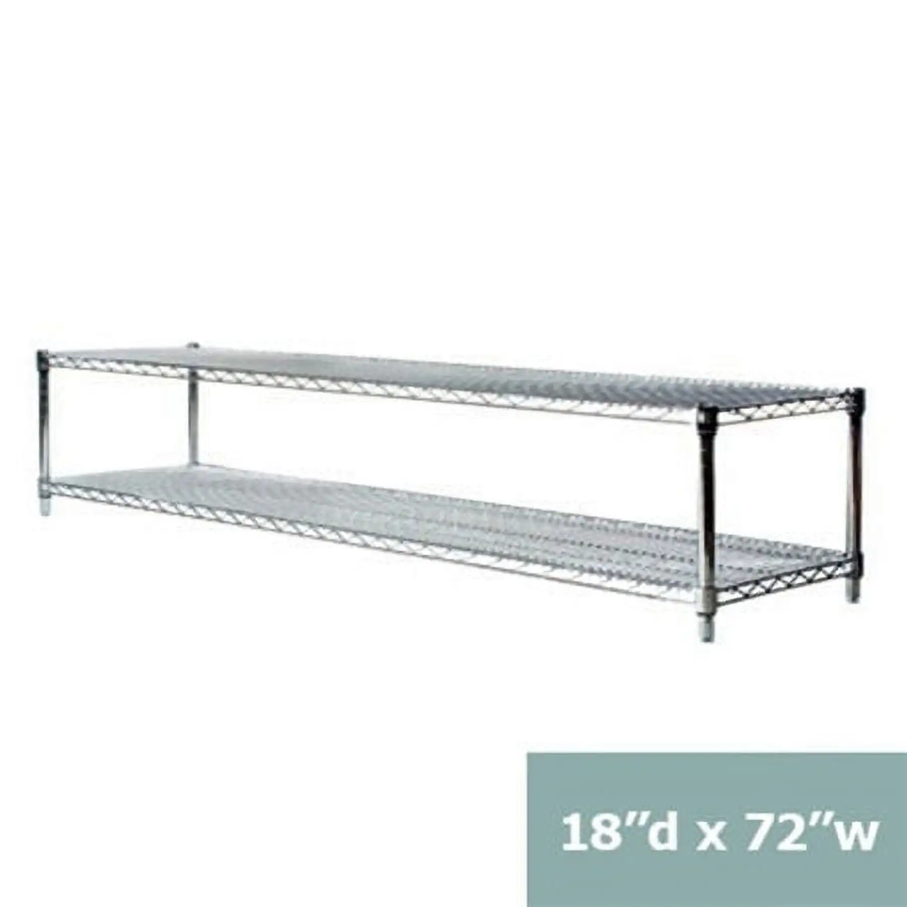 Shelving Inc. 18 d x 72 w Chrome Wire Shelving with 2 Shelves