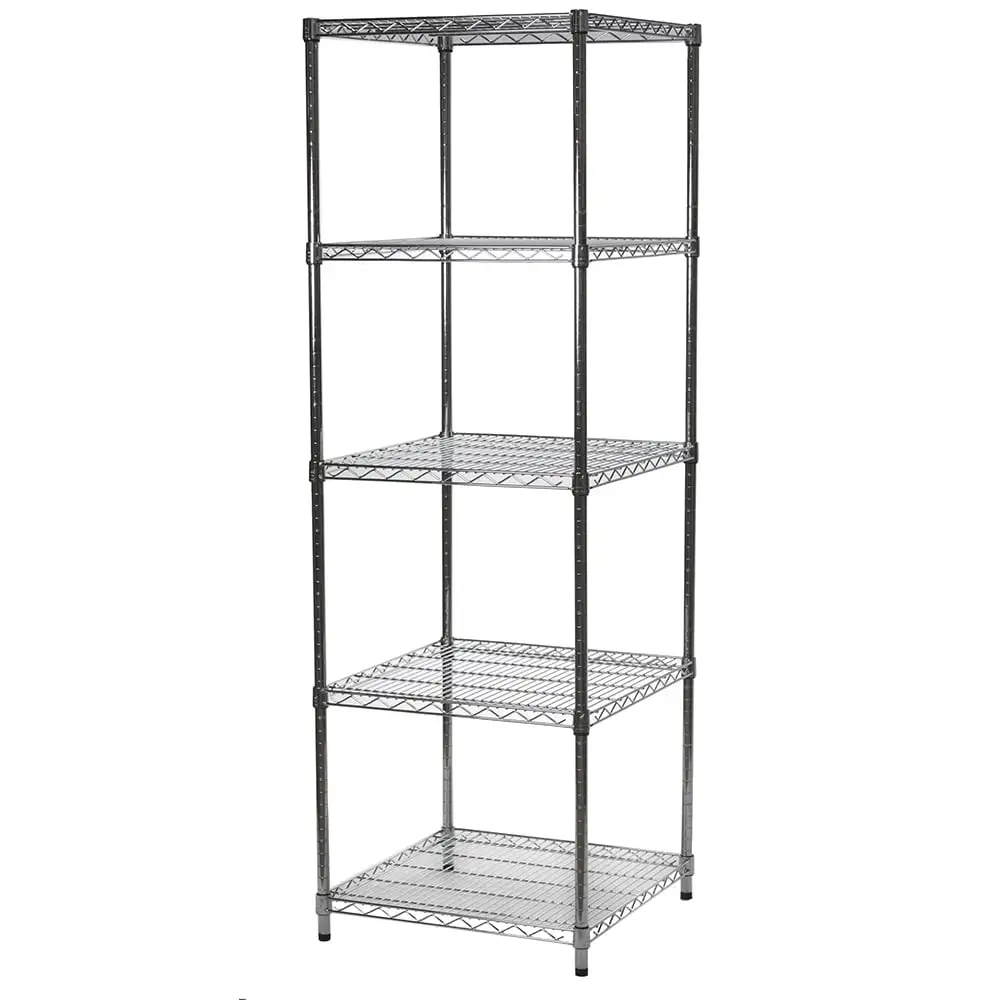 Shelving Inc. 24 d x 24 w x 72 h Chrome Wire Shelving with 5 Shelves