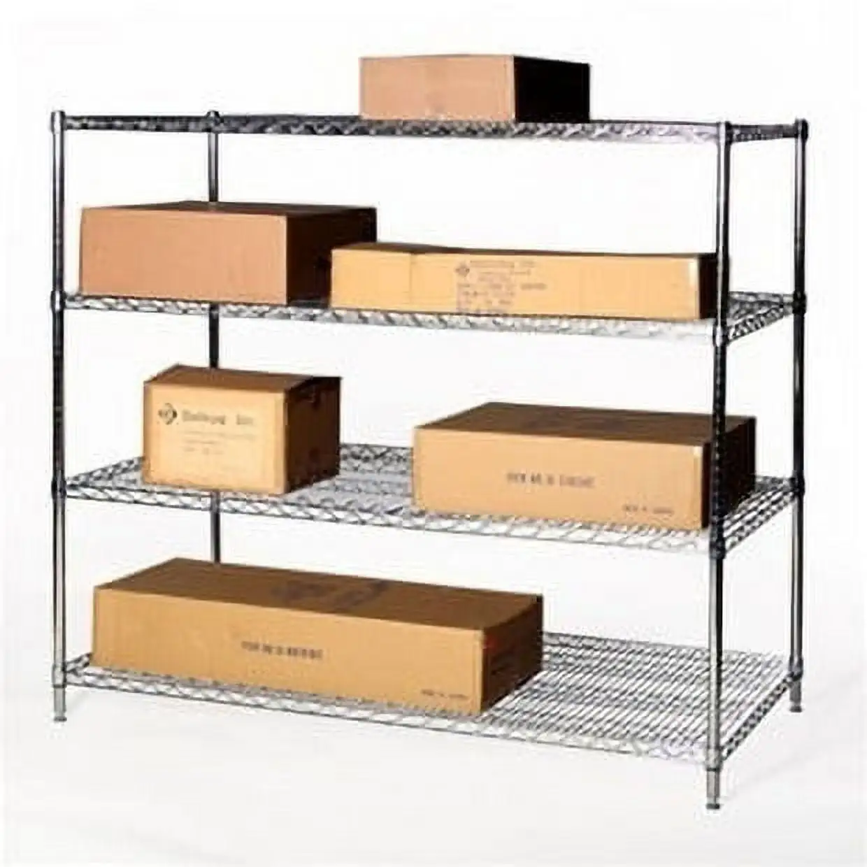 Shelving Inc. 30 d x 48 w x 54 h Chrome Wire Shelving with 4 Tier Shelves. Weight Capacity 600lbs Per Shelf