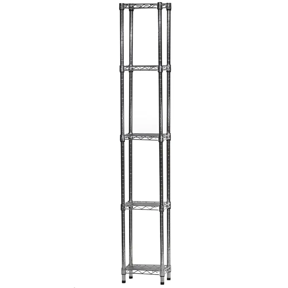 Shelving Inc. 8 d x 12 w x 72 h Chrome Wire Shelving with 5 Tier Shelves. Weight Capacity 800lbs Per Shelf