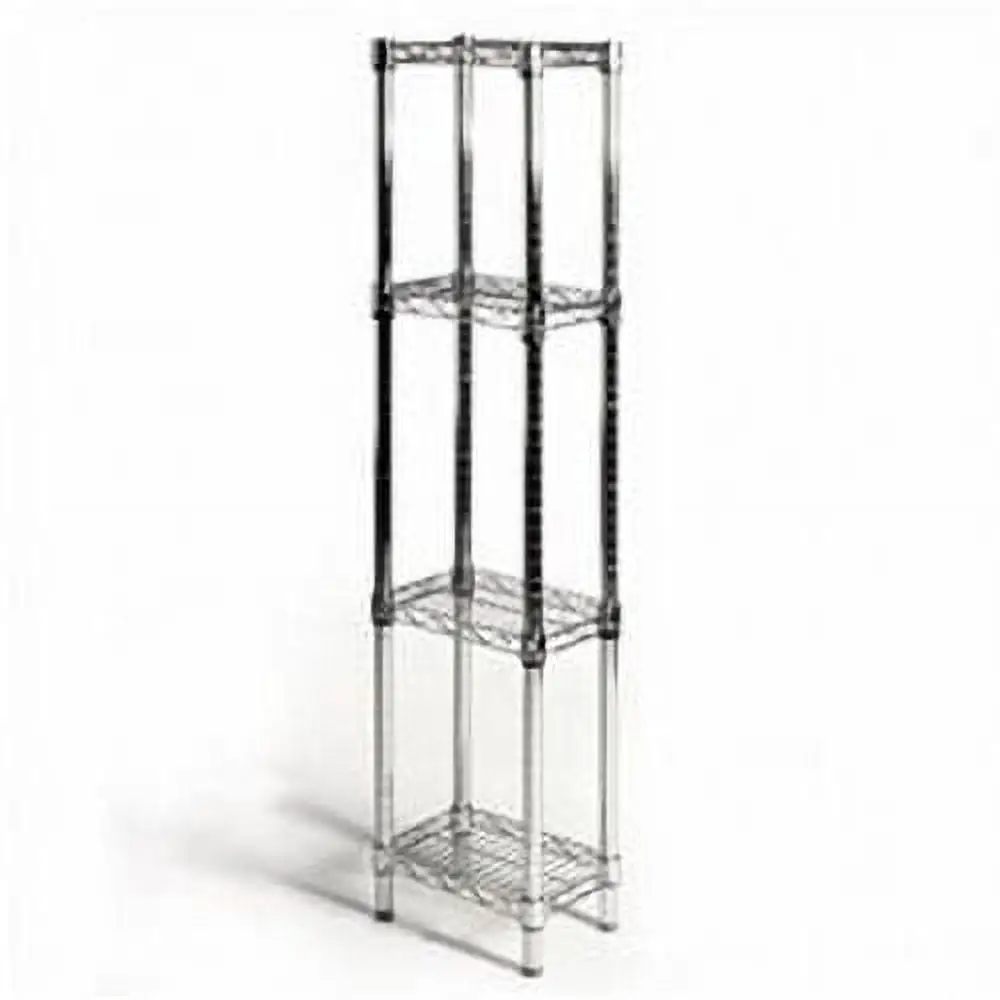 Shelving Inc. 8 d x 12 w x 96 h Chrome Wire Shelving with 4 Tier Shelves. Weight Capacity 800lbs Per Shelf