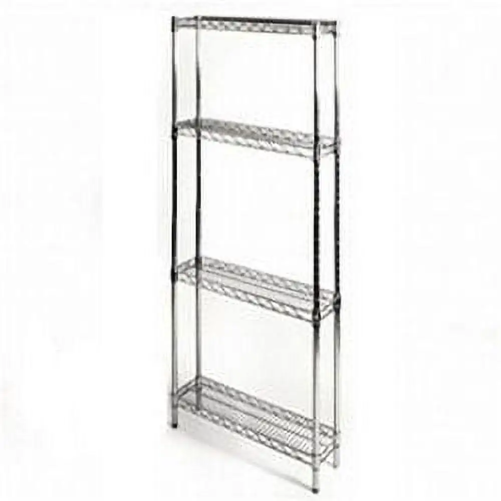 Shelving Inc. 8 d x 24 w x 96 h Chrome Wire Shelving with 4 Tier Shelves. Weight Capacity 800lbs Per Shelf