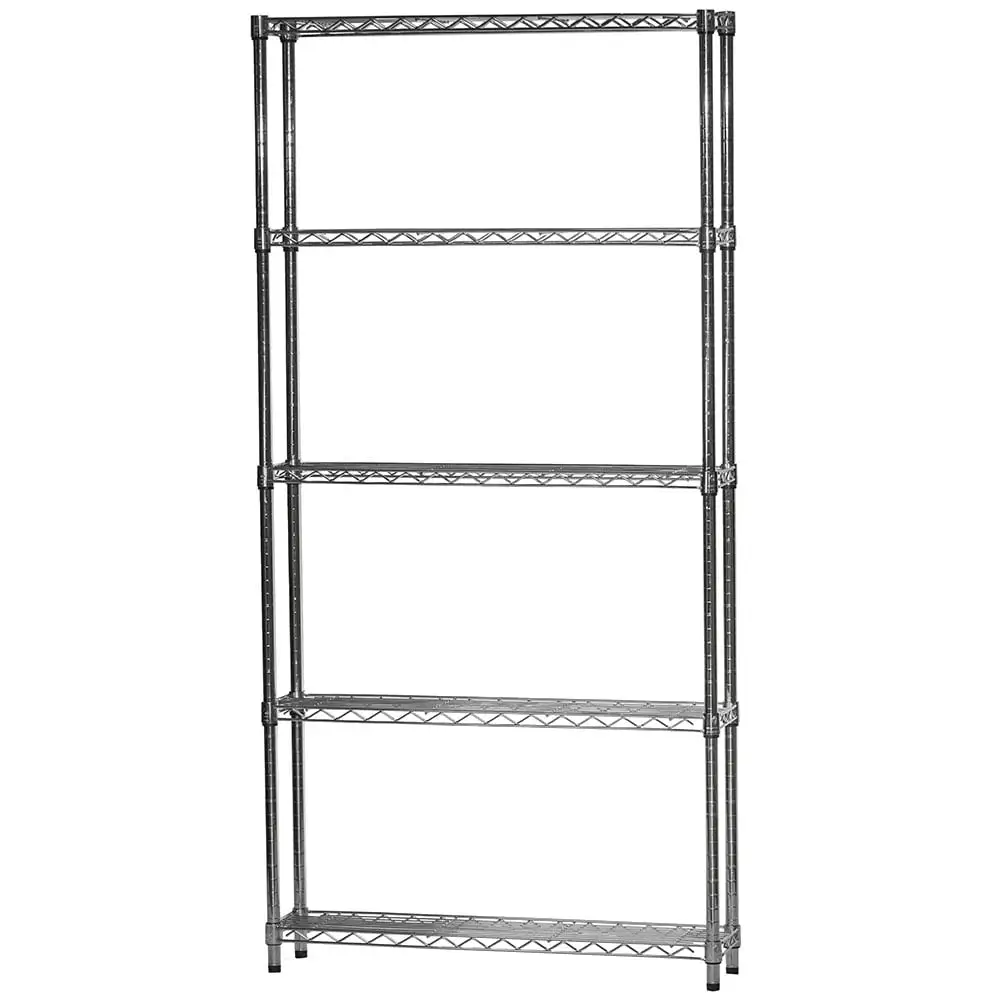 Shelving Inc. 8 d x 36 w x 96 h Chrome Wire Shelving with 5 Tier Shelves. Weight Capacity 800lbs Per Shelf