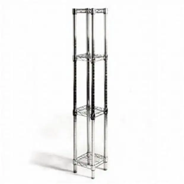 Shelving Inc. 8 d x 8 w x 64 h Chrome Wire Shelving with 4 Tier Shelves. Weight Capacity 800lbs Per Shelf