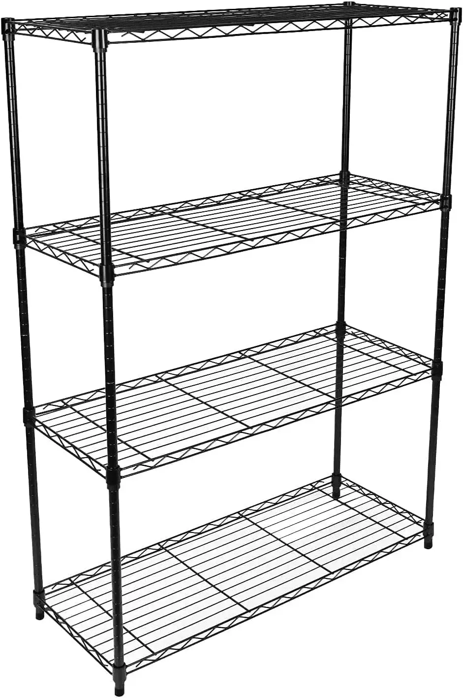 Simple Deluxe 4 Tier Shelving Unit Metal Large Storage Shelves Heavy Duty Height Utility Layer Shelf Rack .Black