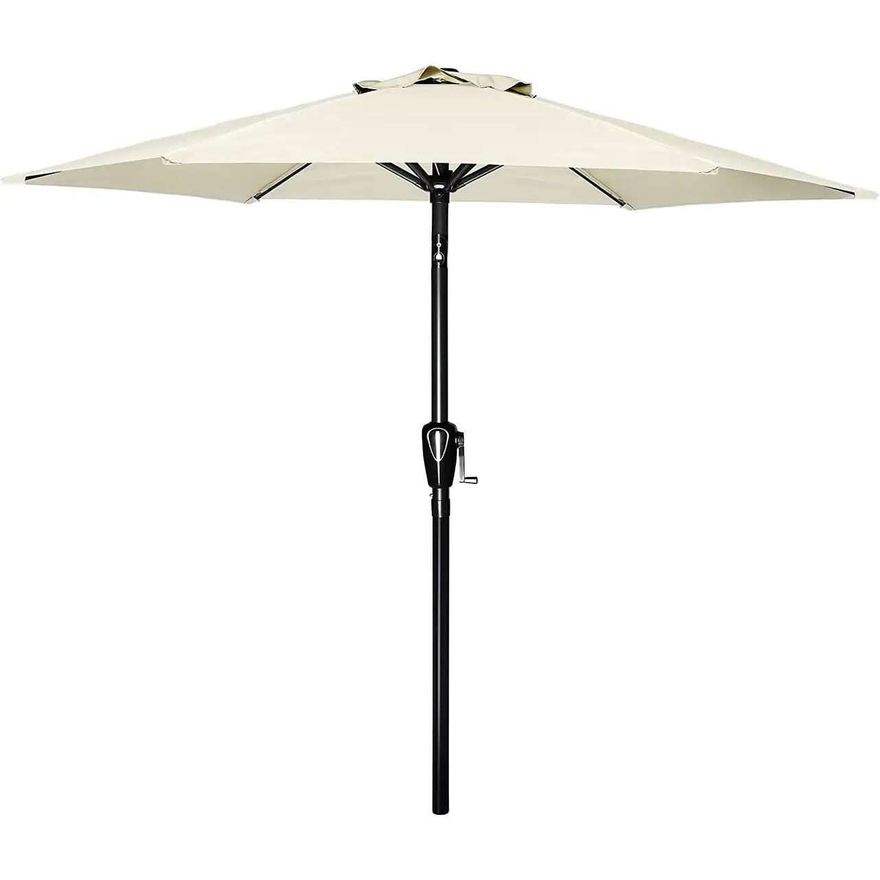 Simple Deluxe 7.5' Patio Outdoor Table Market Yard Umbrella with Push Button Tilt/Crank. 6 Sturdy Ribs. 7.5 ft. Green Beige