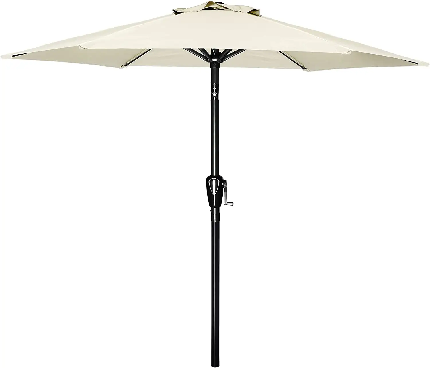 Simple Deluxe 7.5' Patio Outdoor Table Market Yard Umbrella with Push Button Tilt/Crank. 6 Sturdy Ribs for Garden. Deck. Backyard. Pool. 7.5ft. Beige