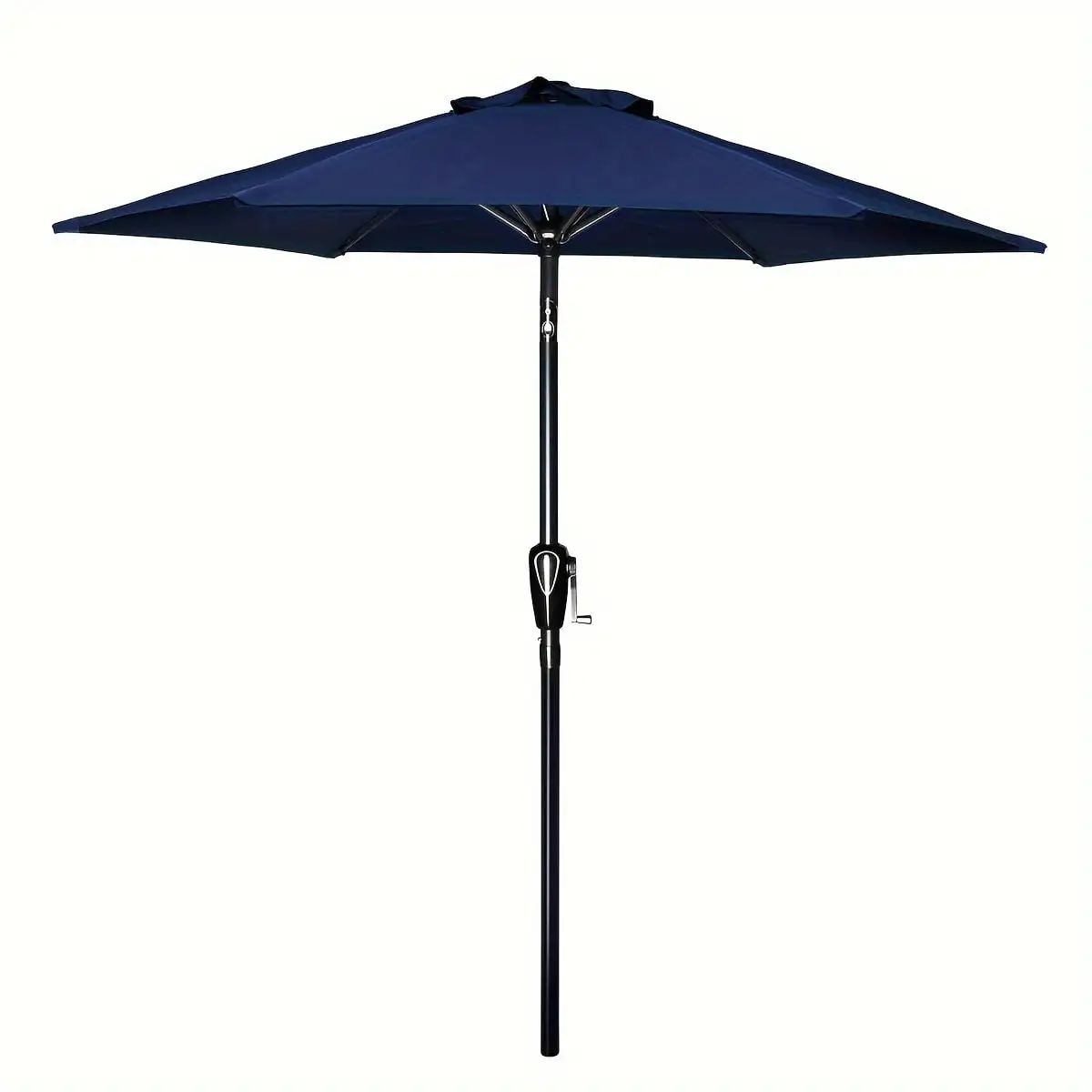 Simple Deluxe 7.5ft Patio Umbrella Outdoor Table Market Yard Umbrella with Push Button Tilt/Crank. 6 Sturdy Ribs for Garden. Deck. Backyard. Pool. Dark Blue/Turquoise/Tan