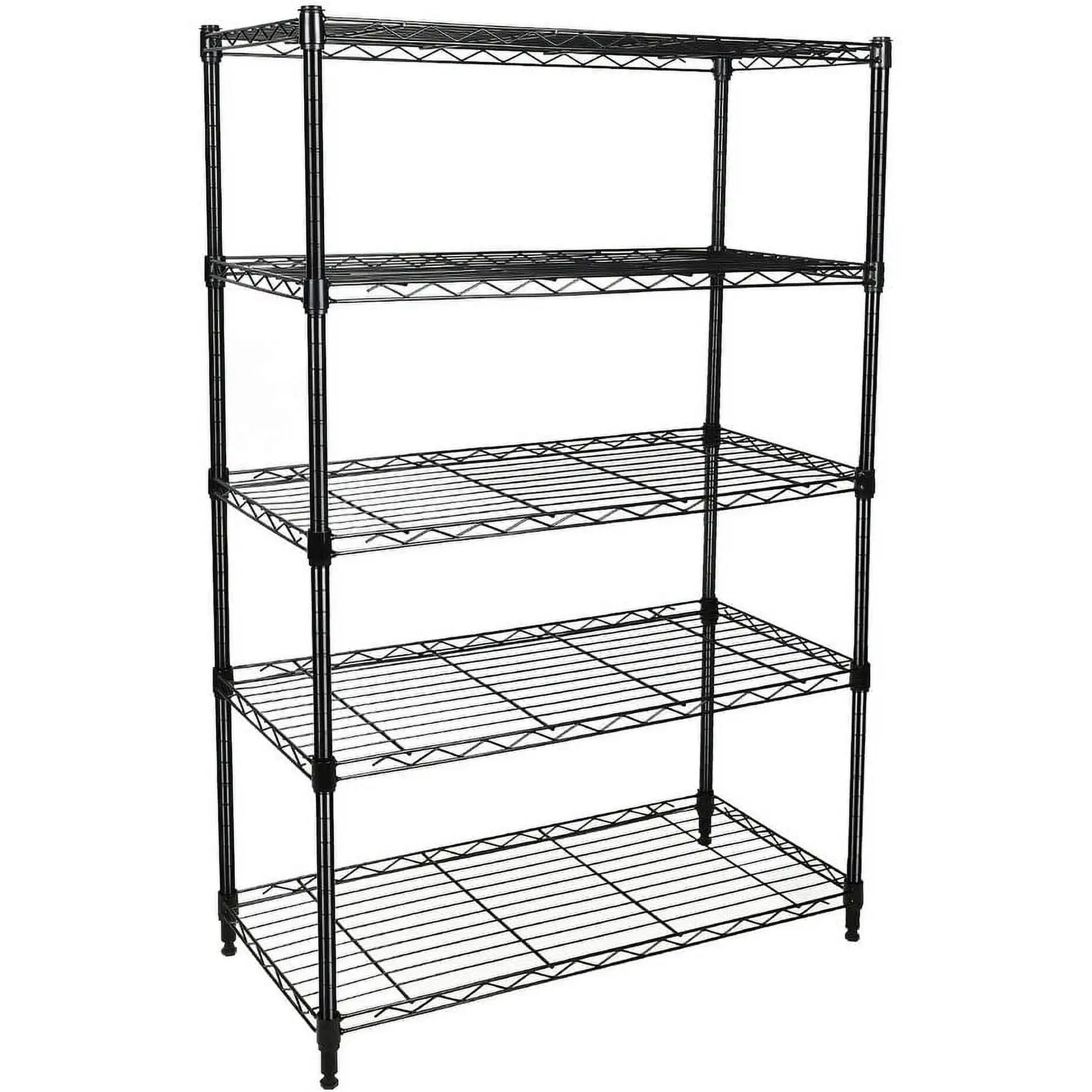 Simple Deluxe Heavy Duty 5-Shelf Shelving Unit. 29 D x 14W x 61 H. 5 Tier. Black