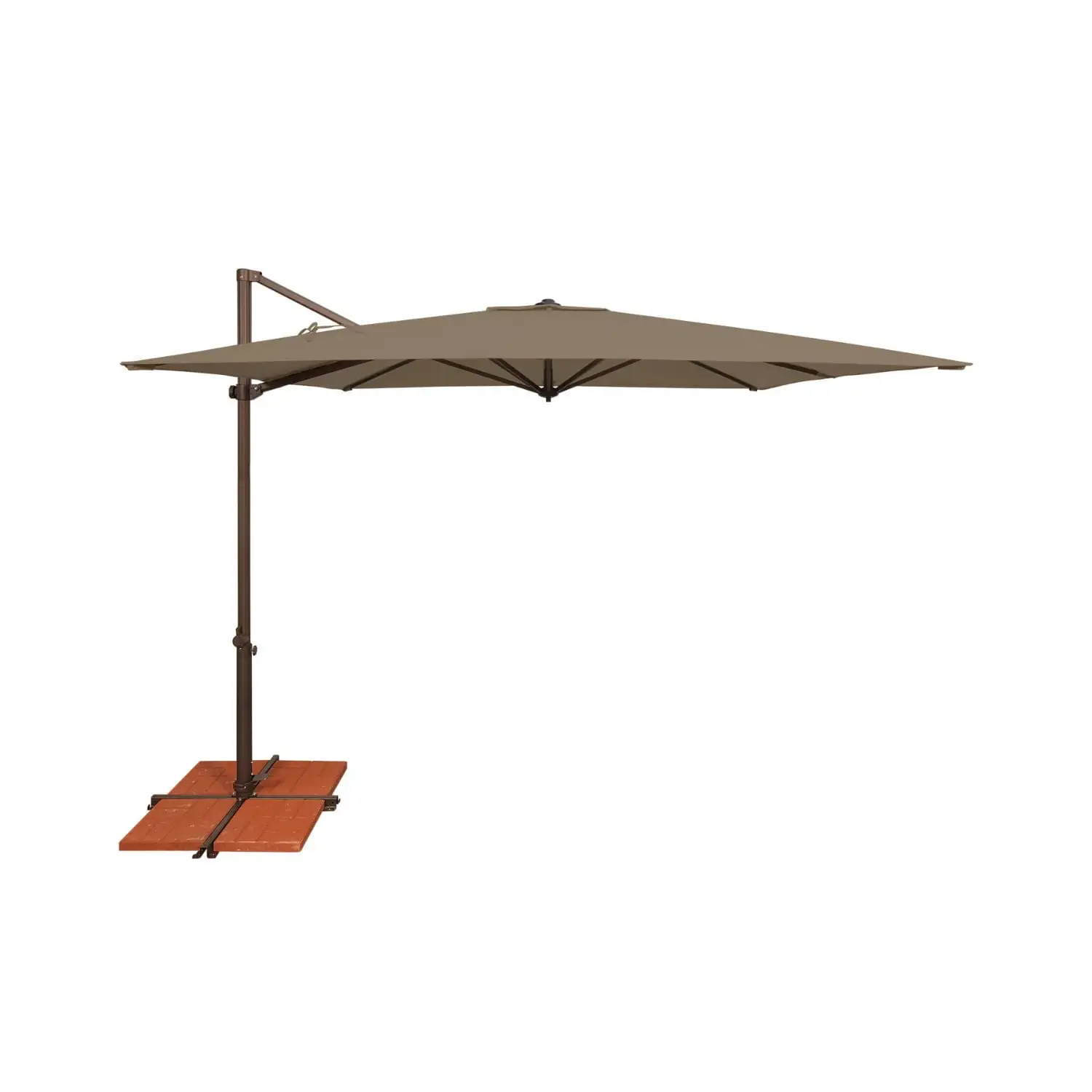 Simply Shade Skye Square Solefin Umbrella with Cross Bar Stand in Bronze/Taupe