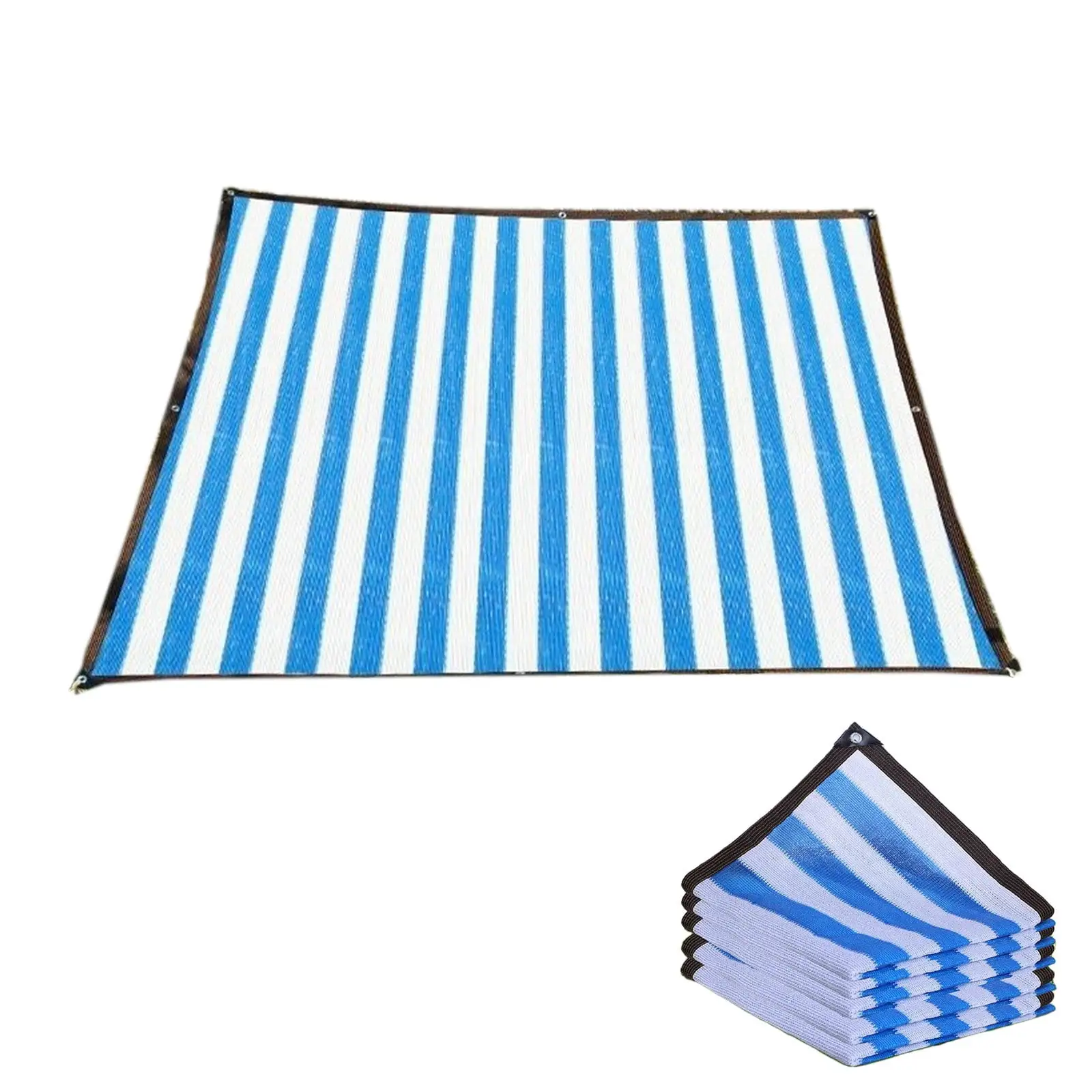 Slhenay Rectangle Blue White Stripe Sun Shade Sail Canopy UV Block Awning Sunshine Protection Rectangle Shade Canopy Sunshine Block for Outdoor Patio Garden Backyard