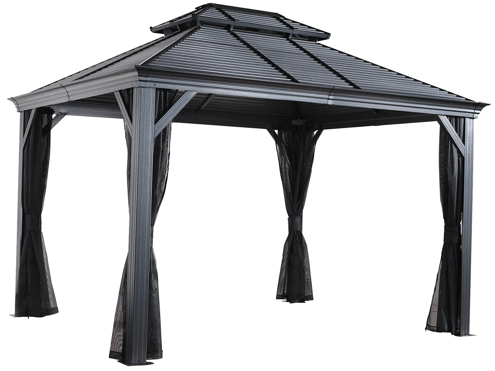 Sojag Mykonos II 12' x 11' Hardtop Gray Rectangle Gazebo