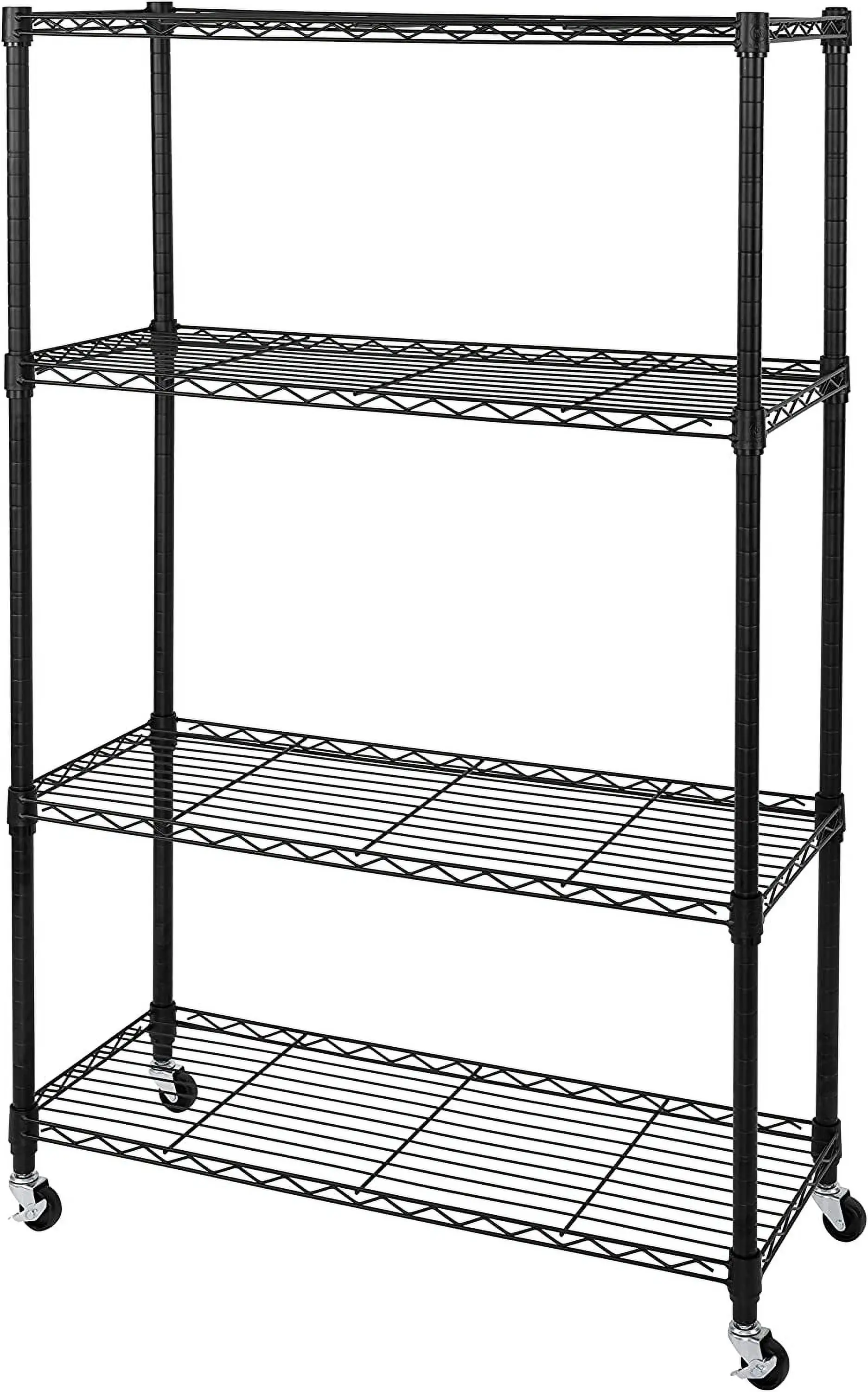 Solid Steel Wire Shelving Storage Unit Adjustable Shelves Organizer Rack. for Home. Kitchen. Office. Garage. Bedroom. Closet. Black. 4-Tier. 36 W x 14 D