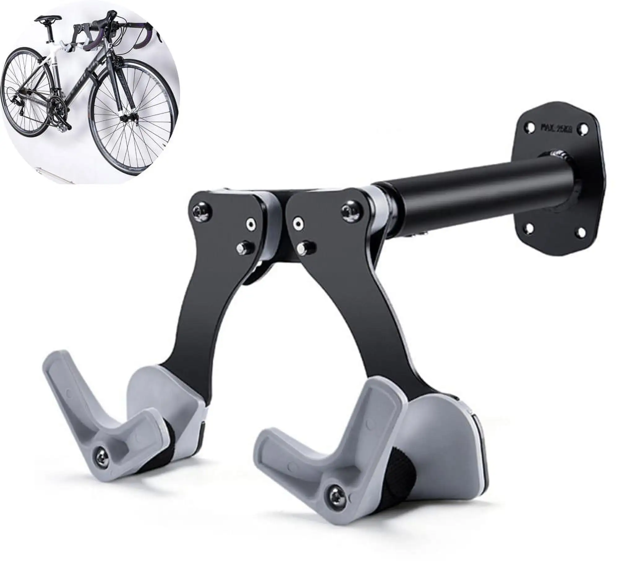 Space saving bicycle wall mount. Adjustable Bike Storage and Rack Ideal for The Garage. Basement