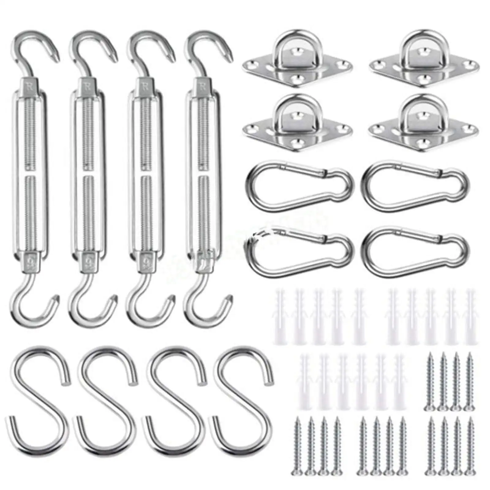 Stainless Shade Sail Hardware Kit Rustproof Outdoor Rectangle Awning Attachment