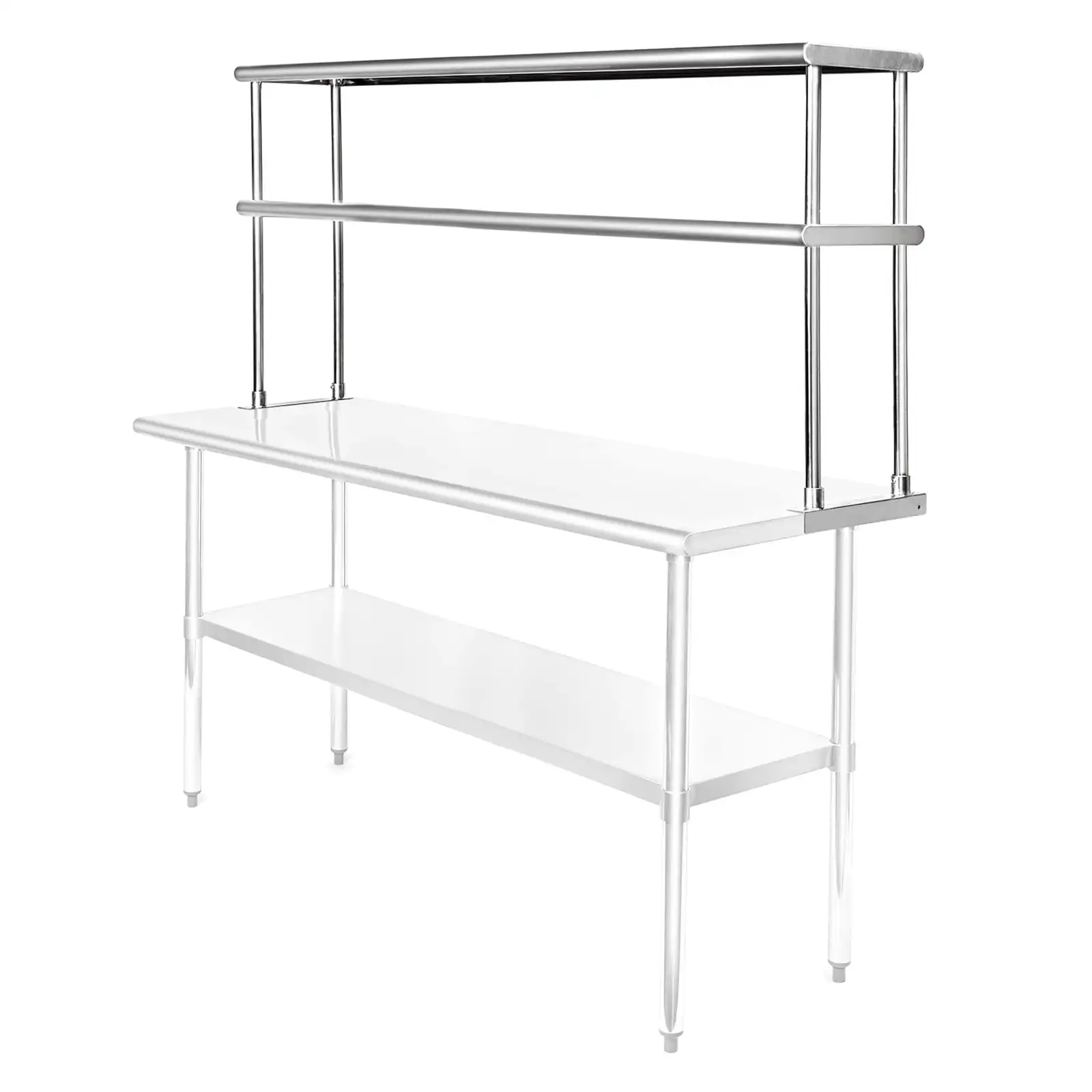 Stainless Steel Wide Double Overshelf - 60 x 12 - for Commercial Prep Table