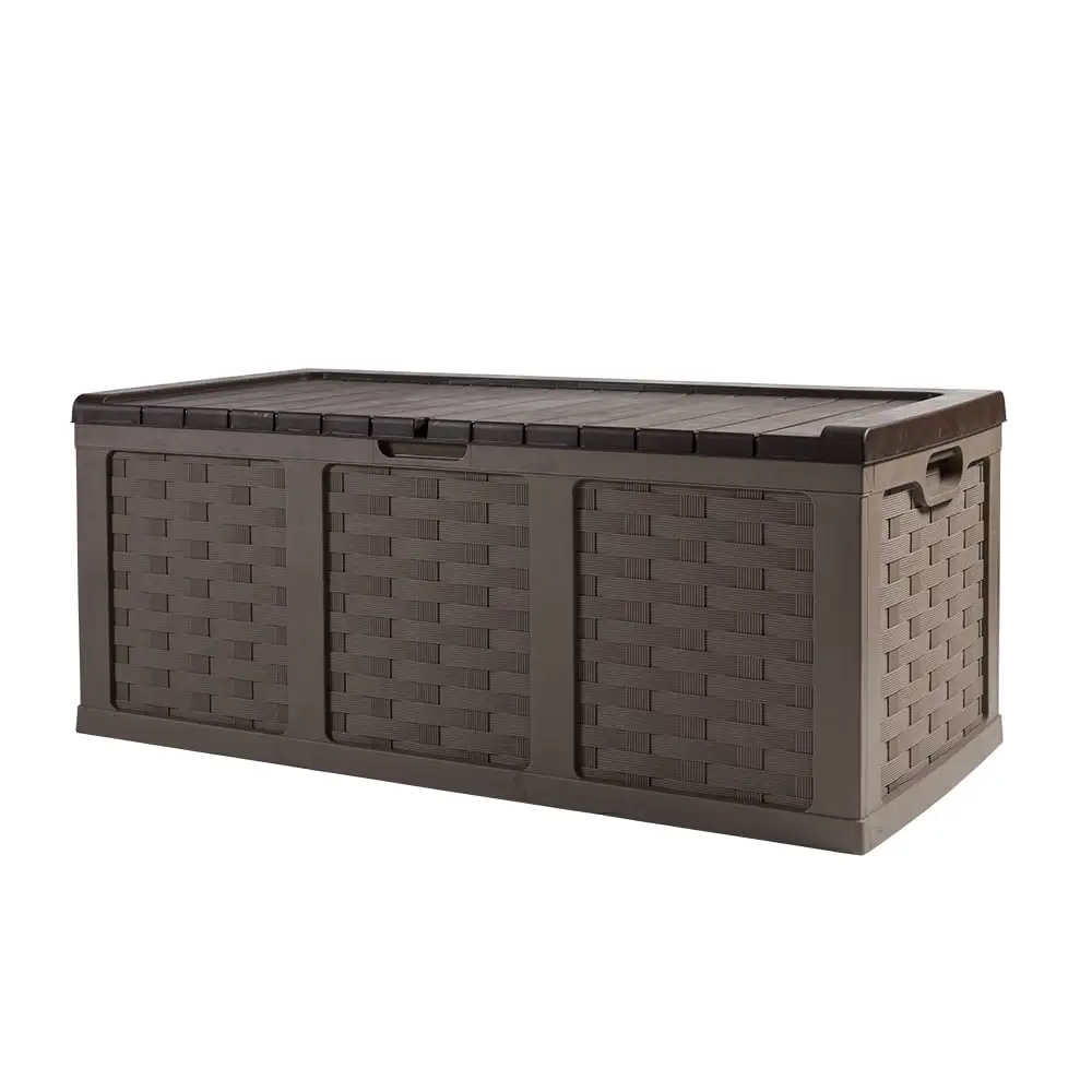 Starplast 153 Gallon Plastic Deck Box. Mocha Brown