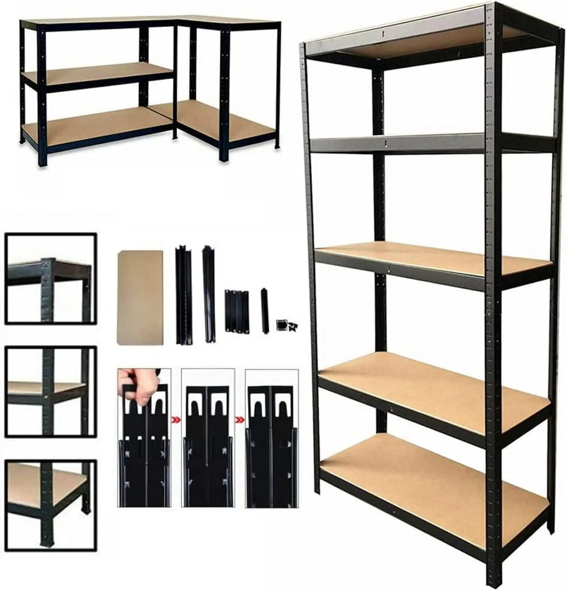 Storage Shelves.5 Tier Adjustable Garage Storage Shelving. Heavy Duty Metal Storage Rack Shelf Unit for Warehouse. 195x100x50cm